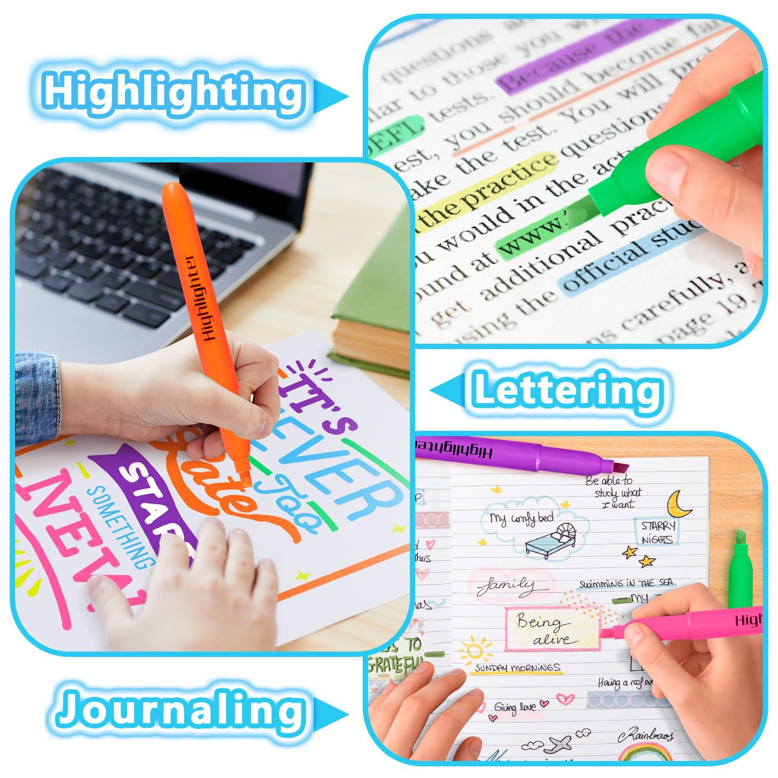Duchong 108 Highlighters Bulk, Highlighters Assorted Colors for Adult Kids, Chisel Tip Dry-Quickly No Bleed Highlighter, Office Classroom Must Have, School Supplies for Teachers - Image 6