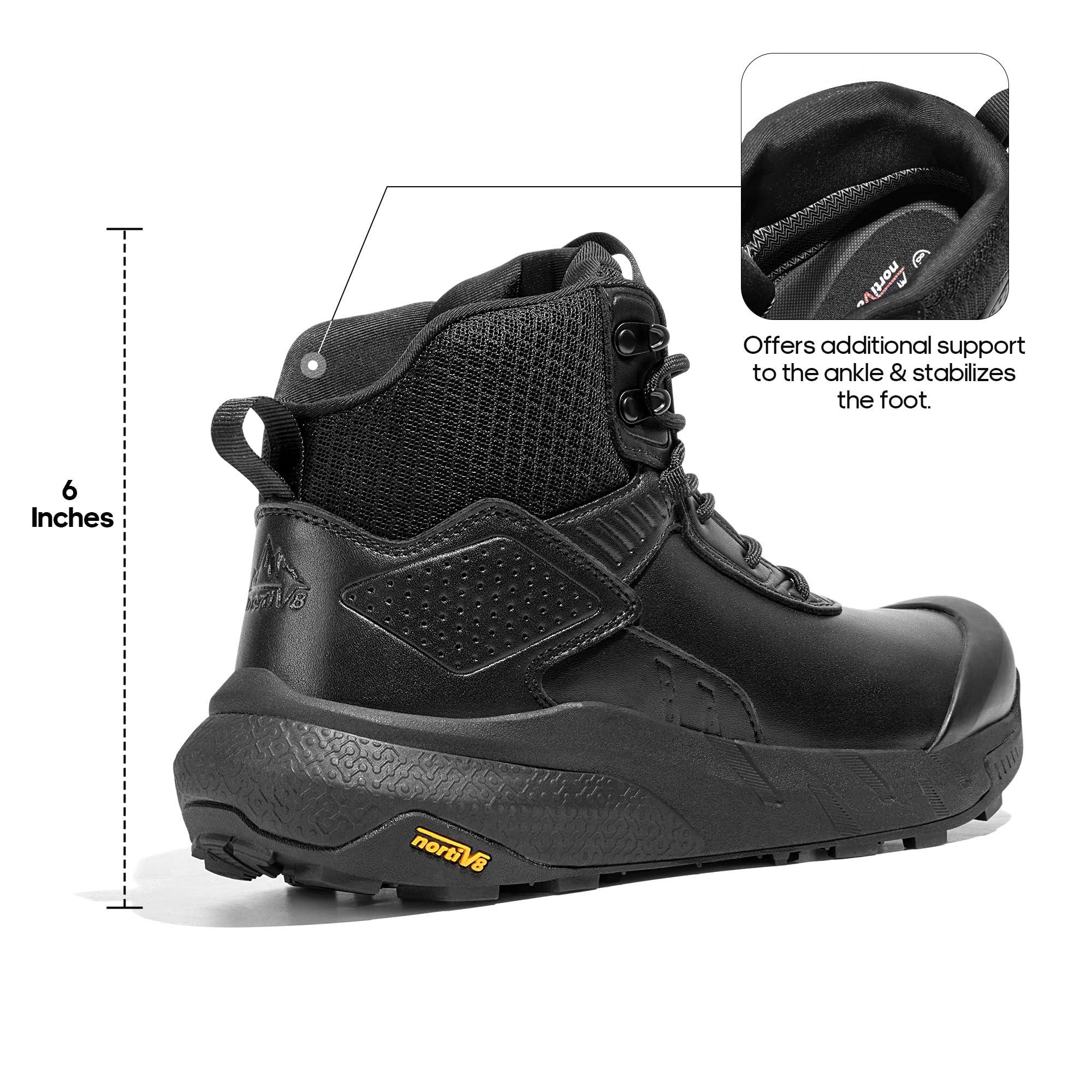 NORTIV 8 Men's Waterproof Military Tactical Work Boots Leather Motorcycle Combat Boots Lightweight Non-Slip Hiking Boots for Men Defender - Image 4