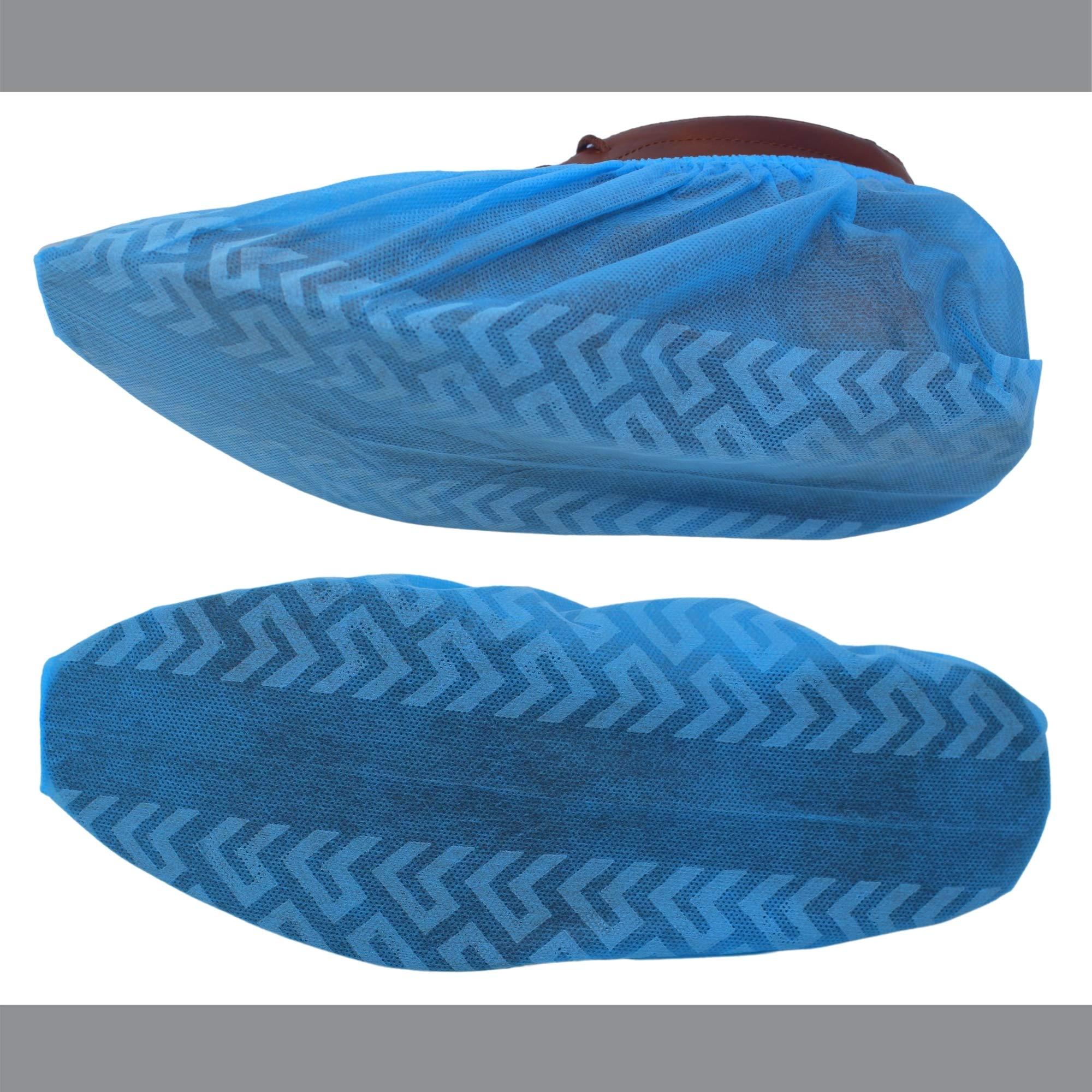 RE GOODS Shoe Covers | X Large - Extra Thick - Non Slip Soles | 100 Pack | Blue Disposable Boot and Shoe Booties | Water Resistant | 35 GSM Non Woven | Indoor or Outdoor Use - Image 6