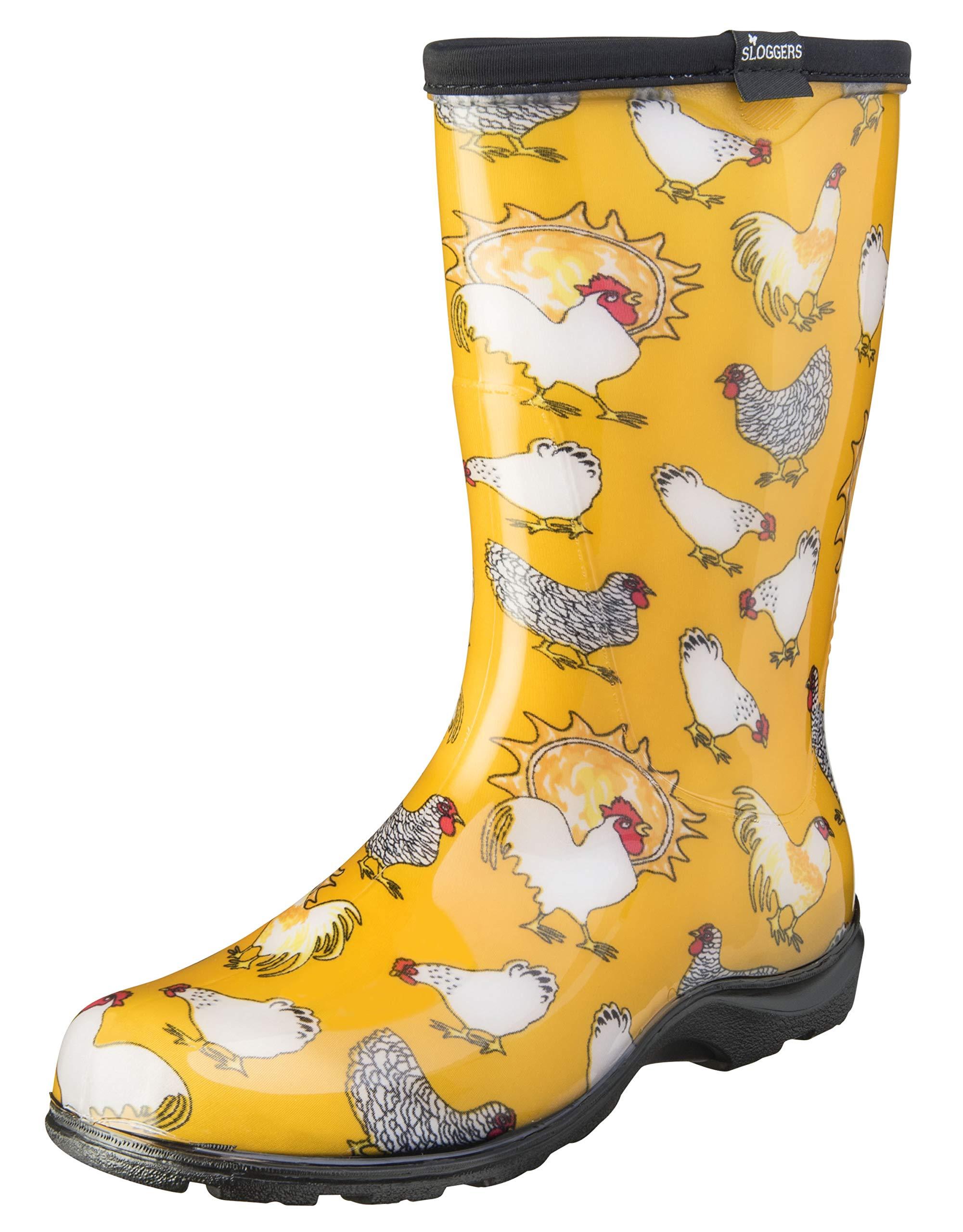 Sloggers Waterproof Garden Rain Boots for Women - Cute Mid-Calf Mud & Muck Boots with Premium Comfort Support Insole