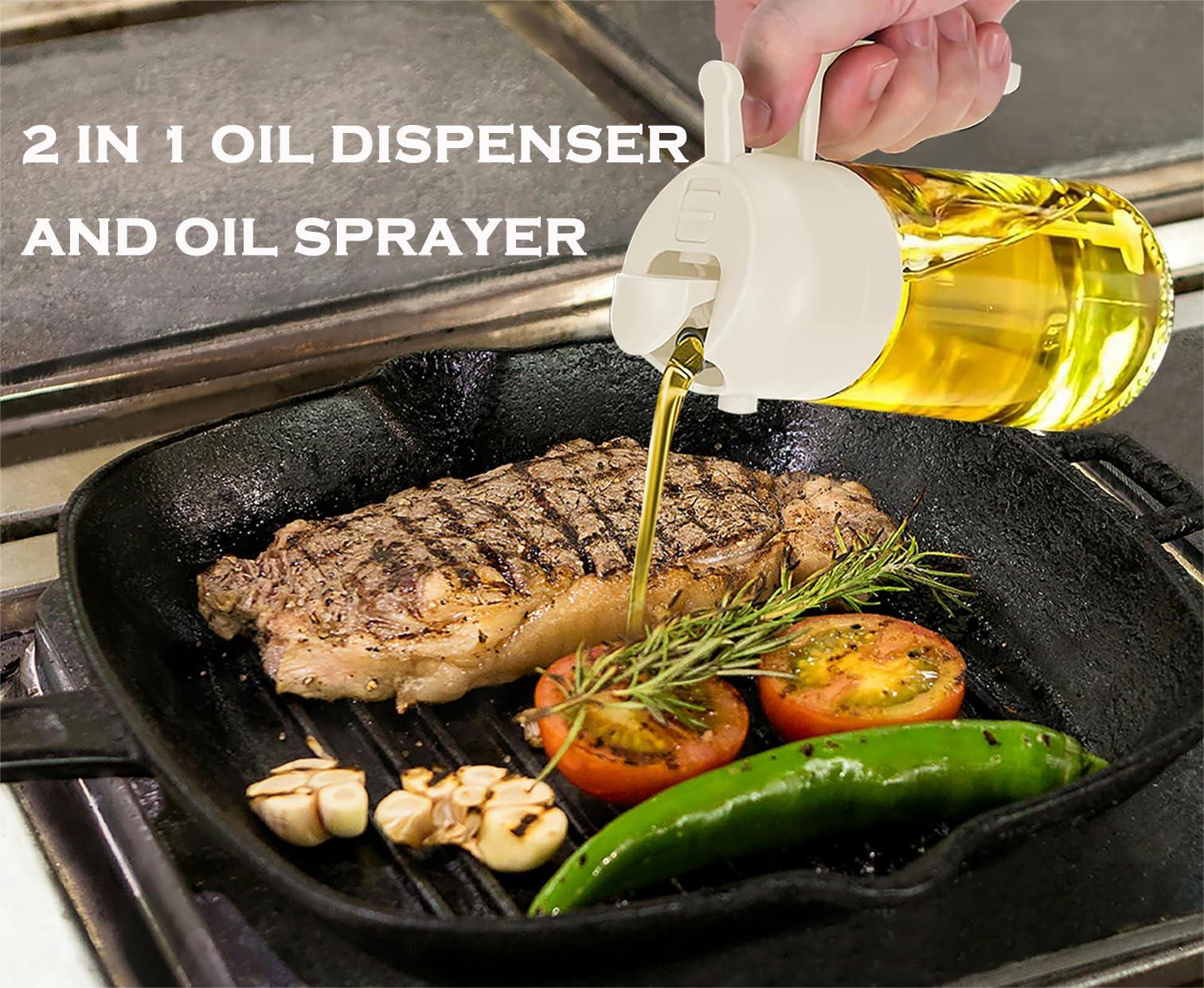 GLBEAR 16oz Olive Oil Dispenser, 2 in 1 Oil Sprayer for Cooking，470ml spray bottles，oil dispenser for kitchen，Salad,BBQ - Image 4