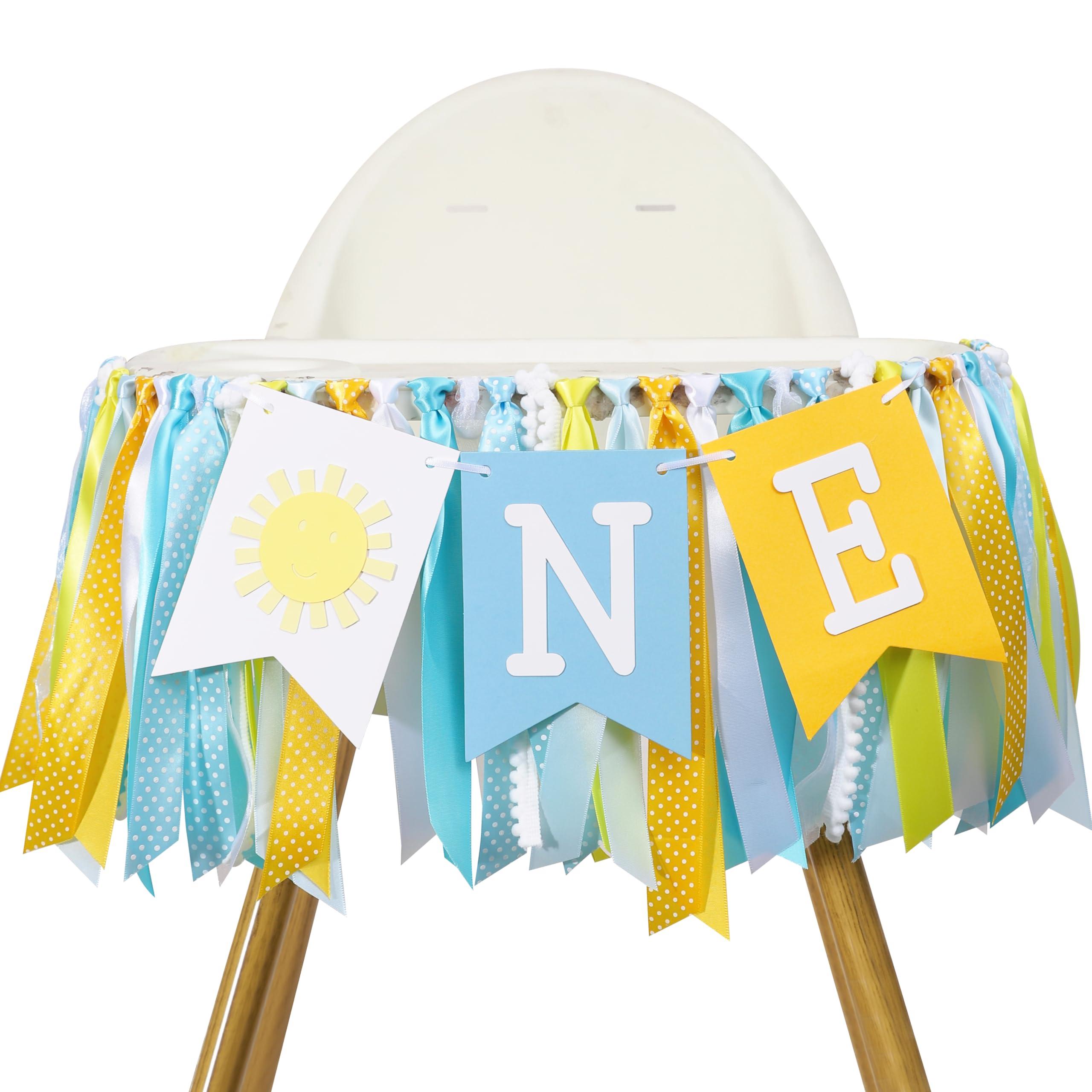 First Trip Around The Sun 1st Birthday HIgh Chair Banner - You Are My Sunshine ONE High chair Banner, Sunshine First Birthday Decoration, Boho Sum Party Supplies, Photo Props Cake Smash for Baby Boy