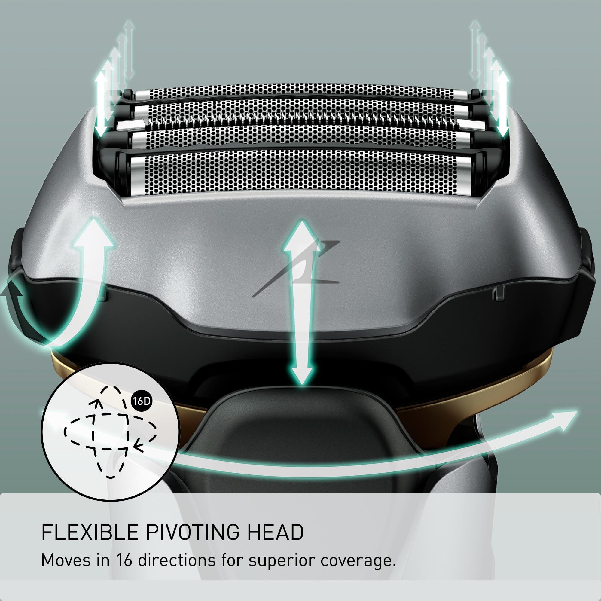 Panasonic ARC5 Electric Razor for Men with Pop-up Trimmer, Wet Dry 5-Blade Electric Shaver with Intelligent Shave Sensor and 16D Flexible Pivoting Head - ES-ALV6HS (Silver) - Image 8