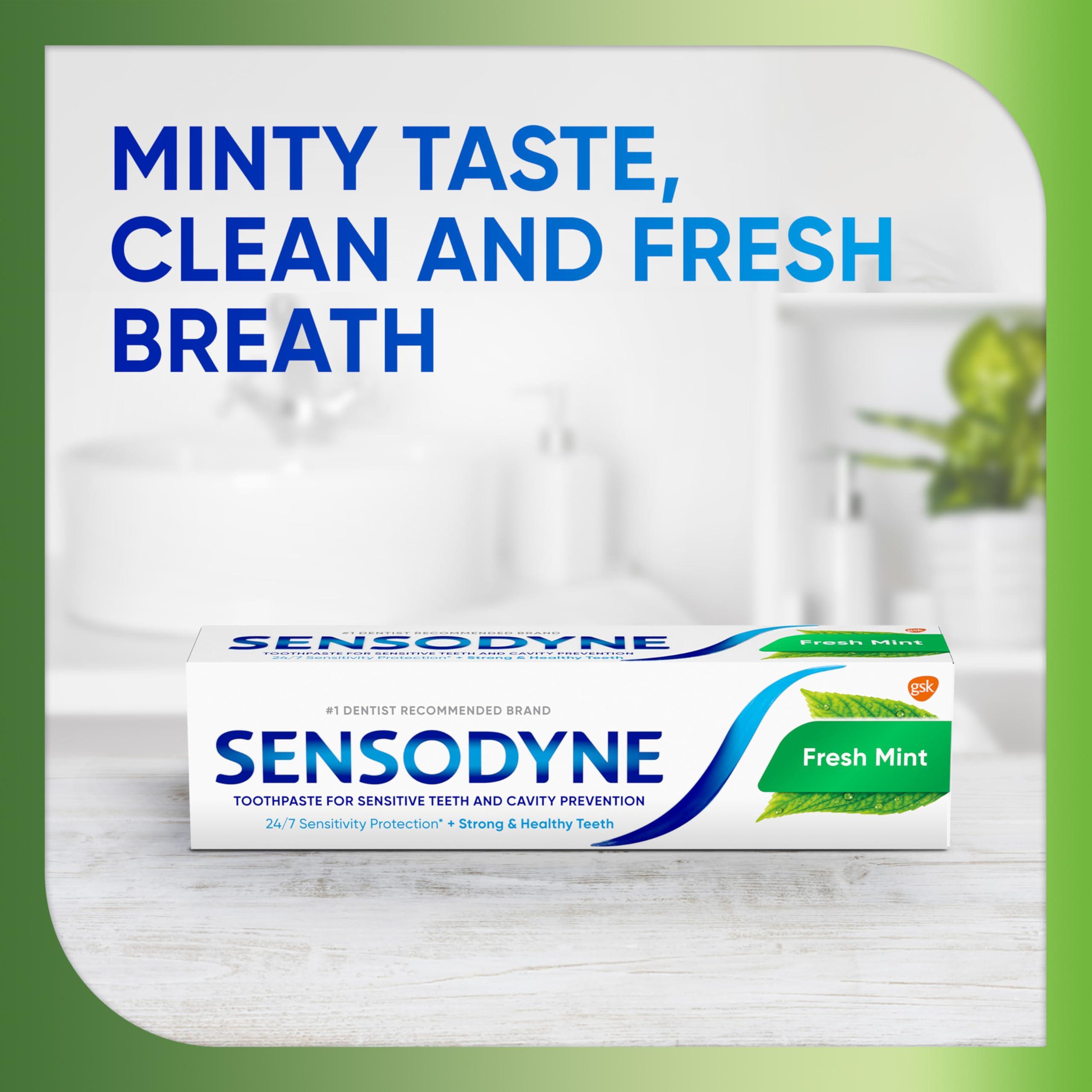 Sensodyne Fresh Mint Sensitive Toothpaste, ADA Accepted Toothpaste for Cavity Prevention and Sensitive Teeth Treatment - 4 Ounces (Pack of 2) - Image 9