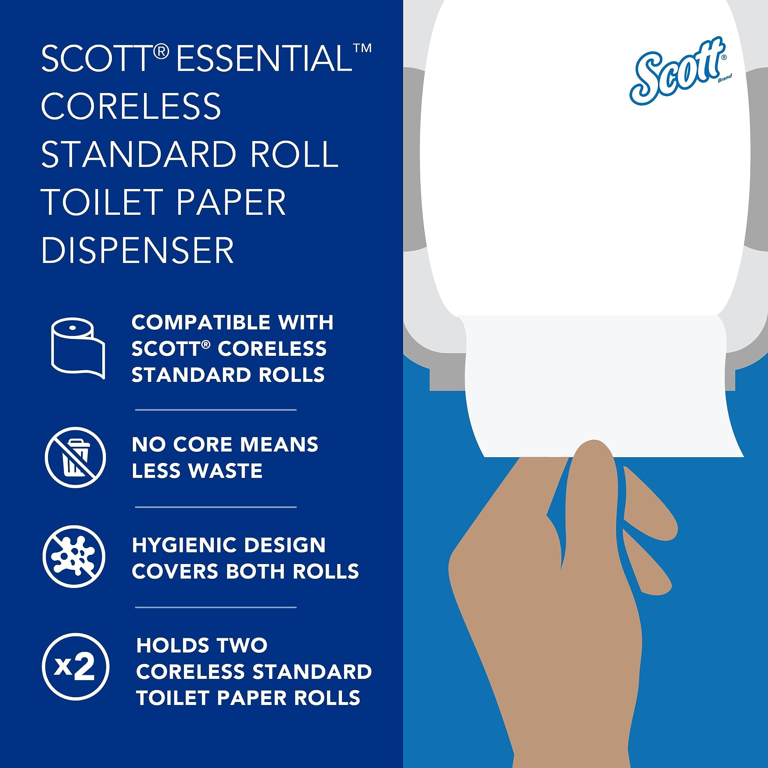Scott Professional Coreless Standard Roll Toilet Paper Dispenser (09604), Dual Capacity, Black, 11.0"x7.63"x6.0" (Qty 1) - Image 10