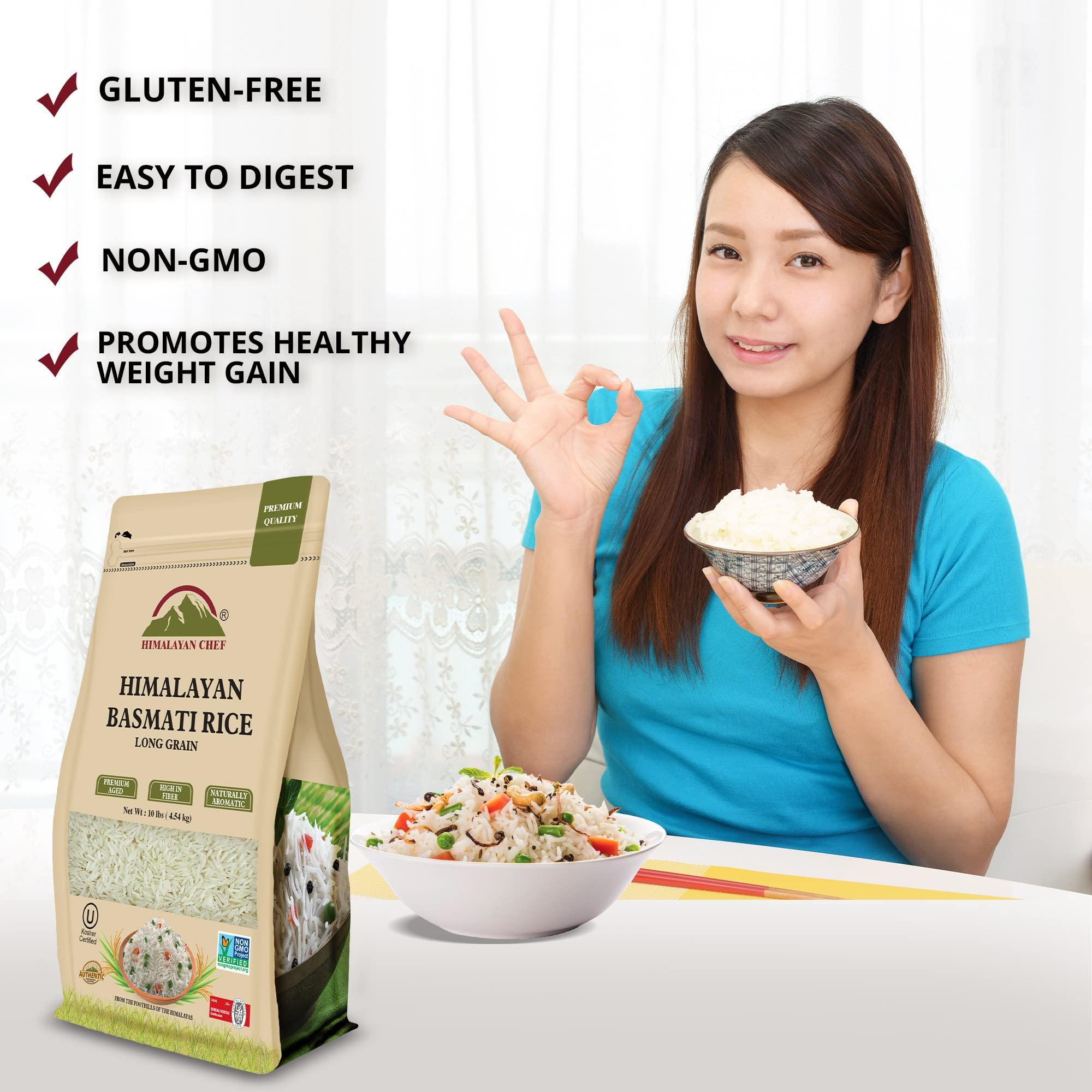 Himalayan Chef Basmati Rice,Extra Long Grain Rice Fluffy Quick Cooking Aromatic - 10 lbs.(Packaging May Vary) - Image 5