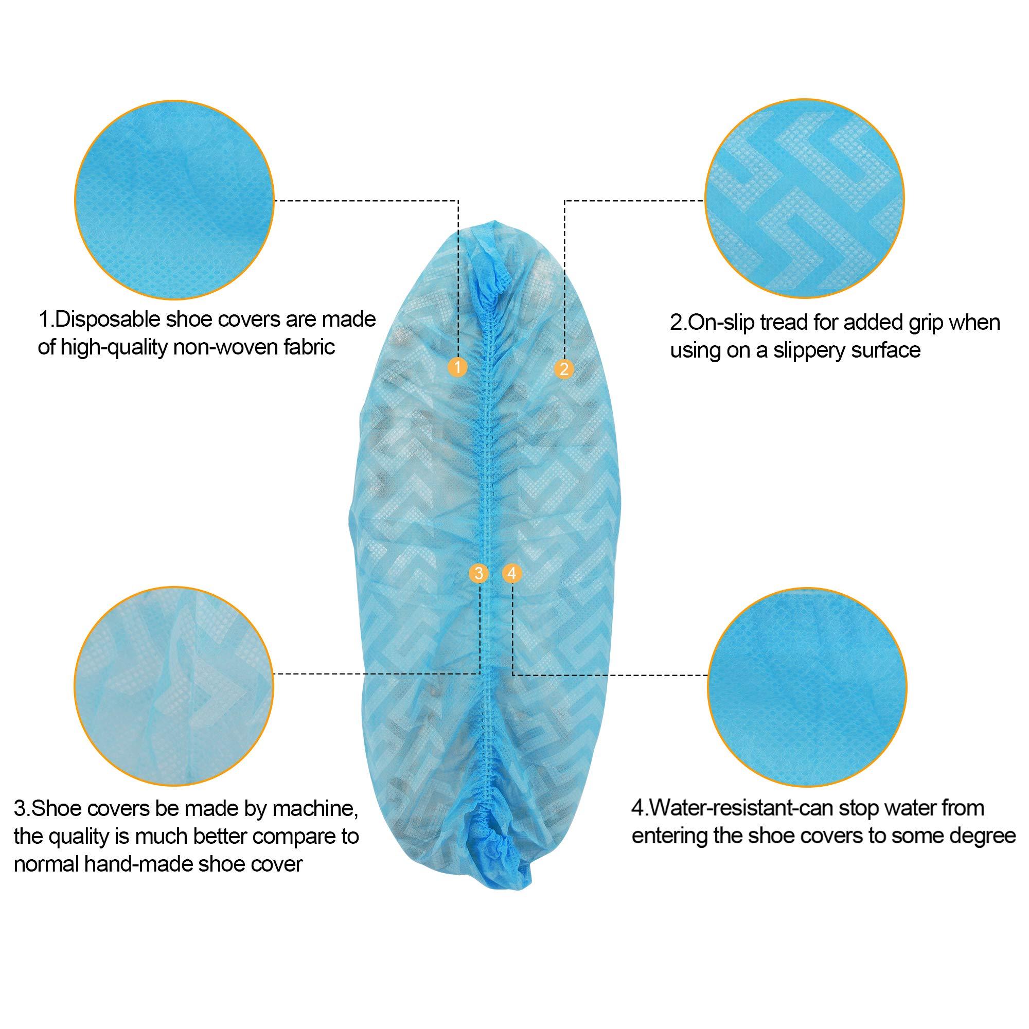 Disposable Shoe Cover - 100 Pack (50 Pairs), Non Woven Fabric Waterproof Non-slip Boot Cover for Indoor Outdoor - Image 2