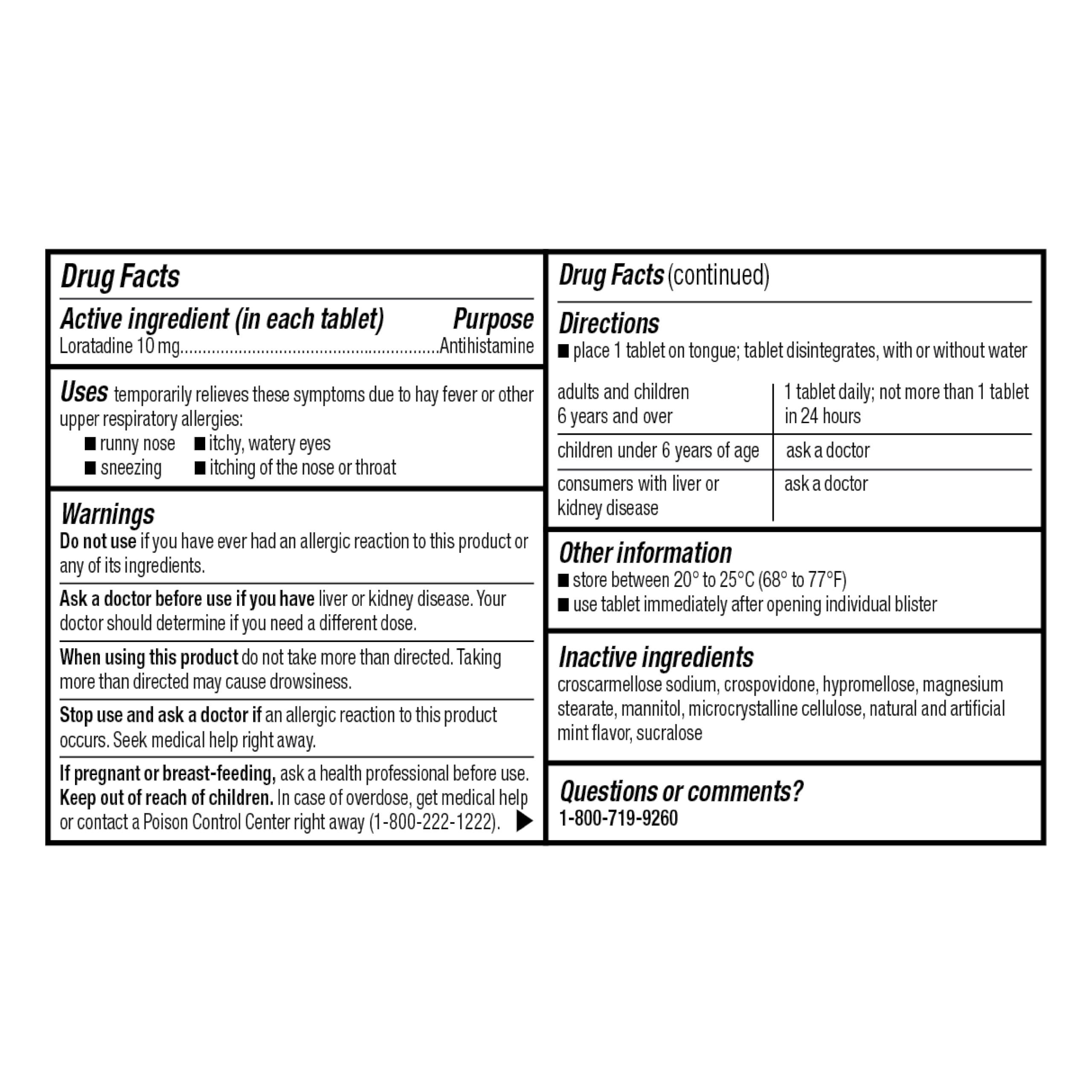 GoodSense Loratadine Orally Disintegrating Tablets, 10 mg, 24 Hour Allergy Tablets, 30 Count - Image 4