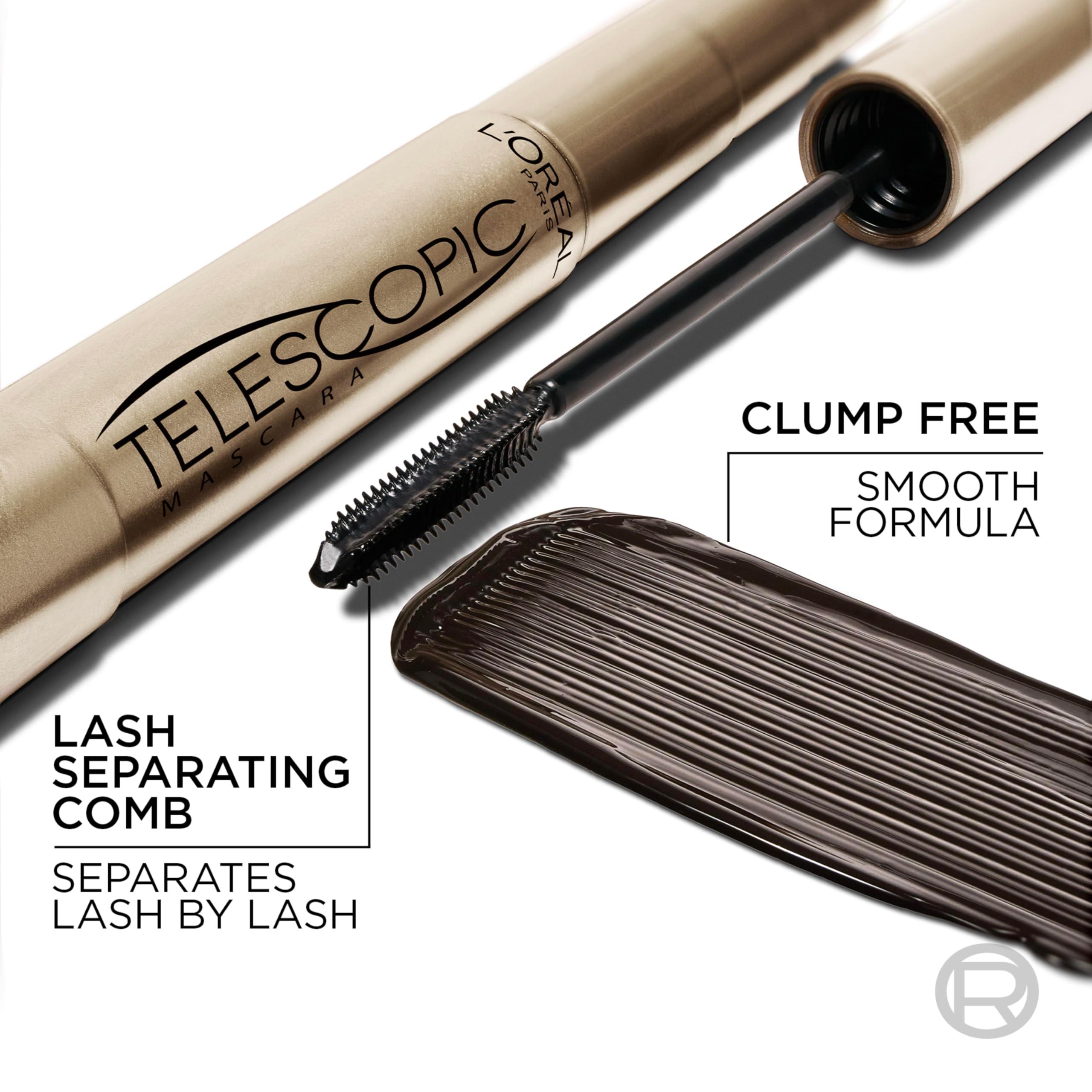 L'Oreal Paris Makeup Telescopic Original Lengthening Mascara, Blackest Black, 0.27 Fl Oz (1 Count) - Image 4