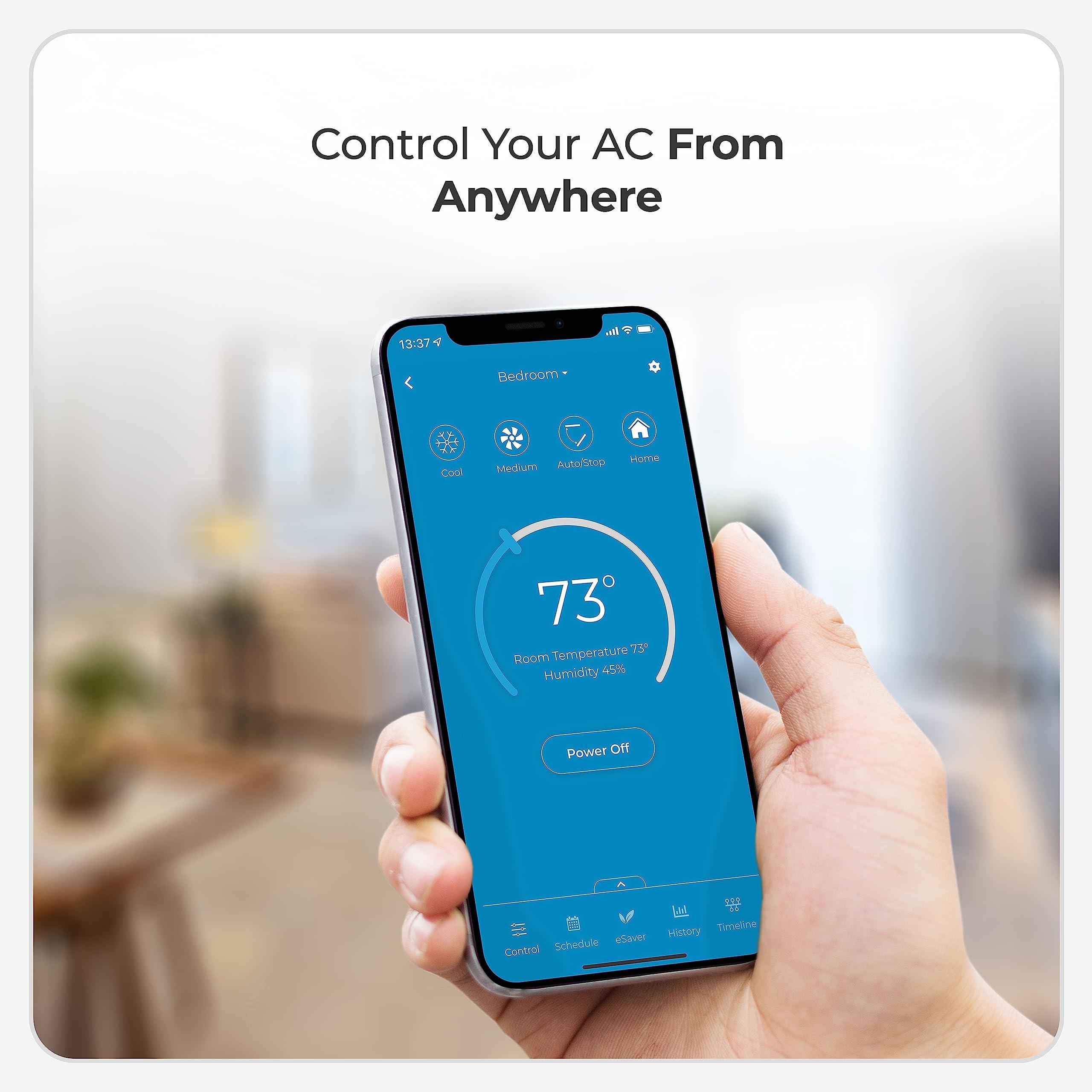Breez Max | ENERGY STAR CERTIFIED Smart AC Controller | WiFi Thermostat for Mini-Split, Window, Portable ACs/Heat Pumps | AI-Based Tech | Free App, No Subscriptions | Alexa, Google, IFTTT etc. (White) - Image 5