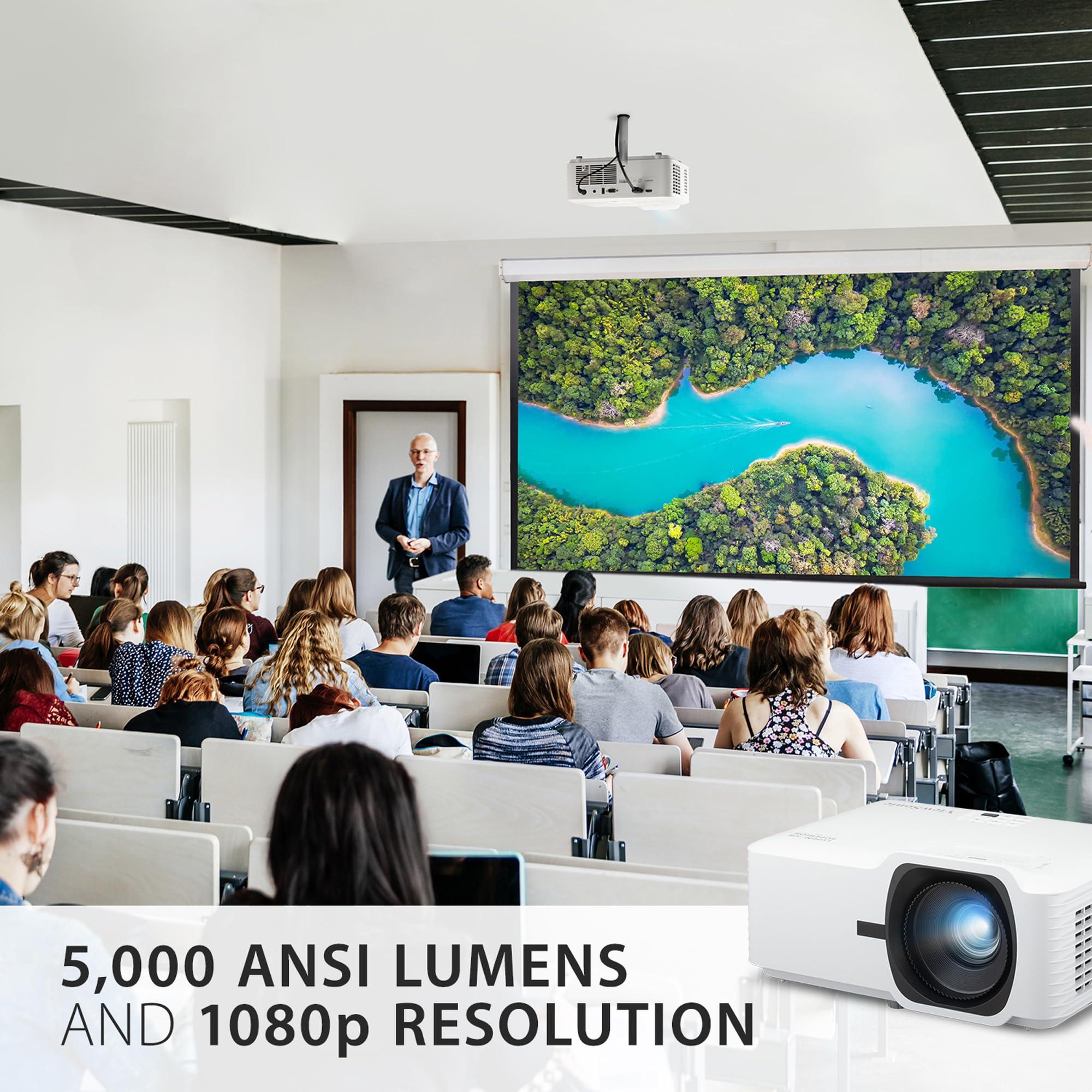 ViewSonic LS740HD 5000 Lumens 1080p Laser Projector with 1.3x Optical Zoom, H/V Keystone, 4 Corner Adjustment, and 360 Degrees Projection for Auditorium, Conference Room and Education - Image 2