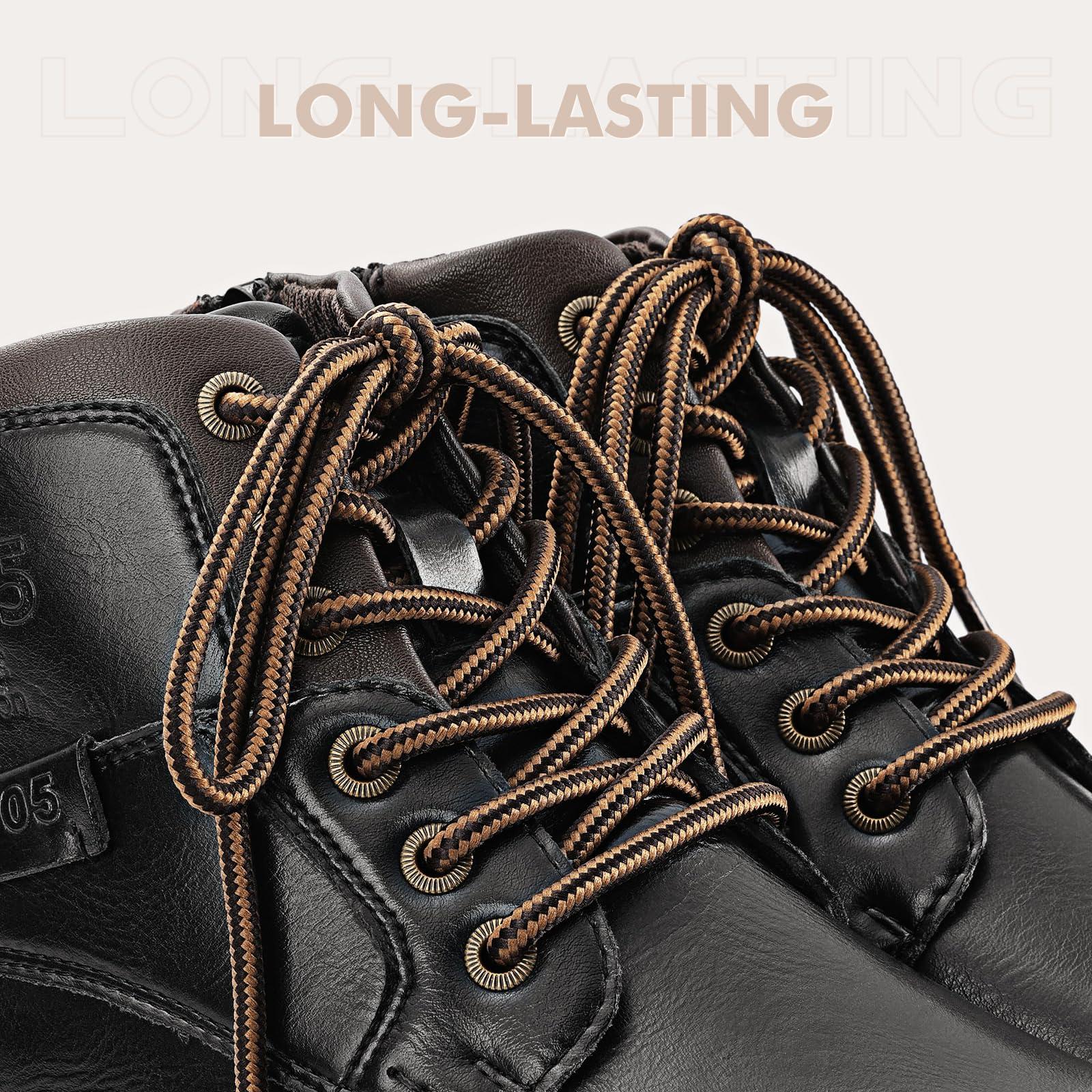Stepace Round Shoelaces [2 Pairs] Heavy Duty Boot Shoe Laces for Hiking Work Boots - Image 3