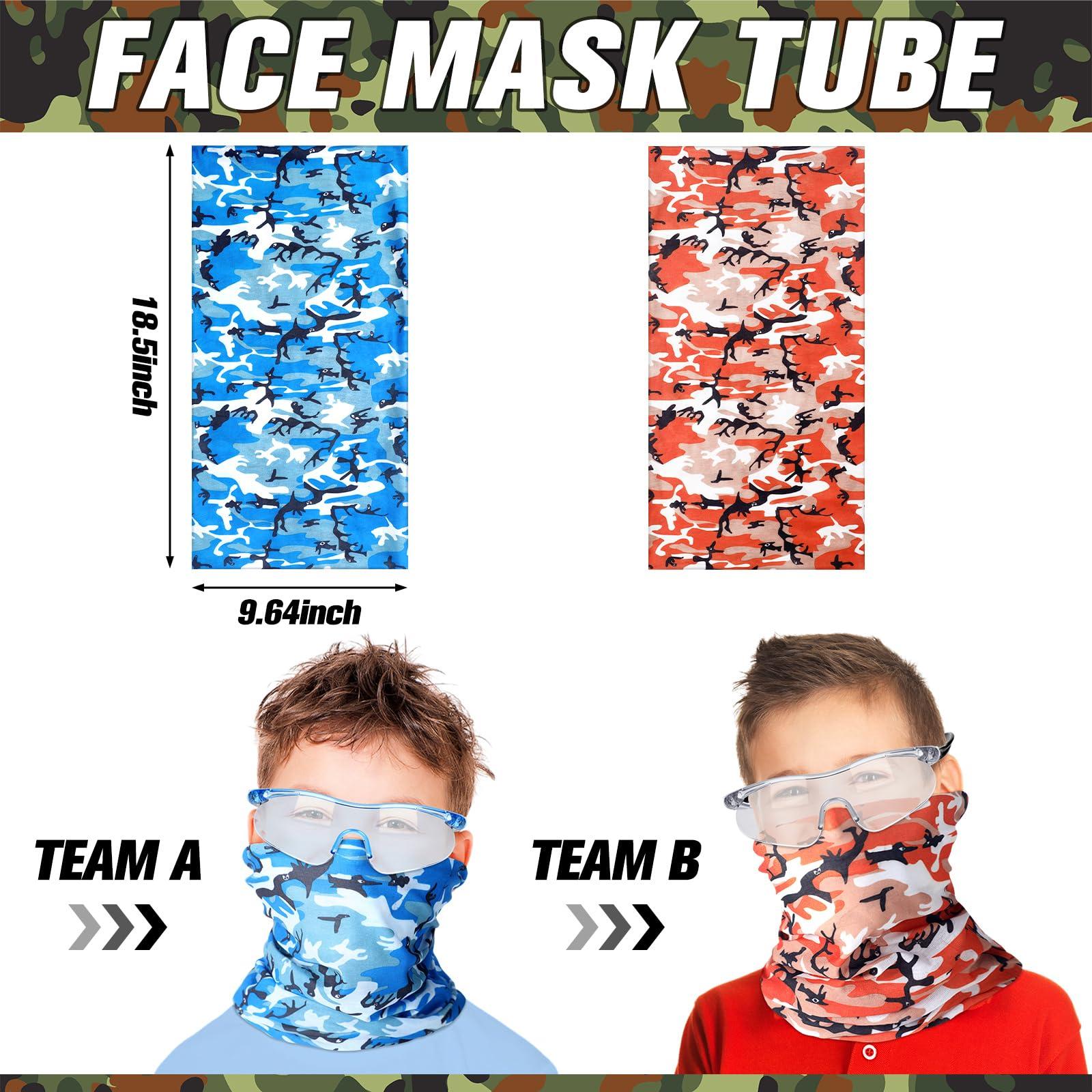 Sosation 8 Sets Tactical Vest Kit Compatible with Nerf Party Favor, Face Mask Wrist Ammo Holder Toy Gift(Orange and Blue) - Image 3