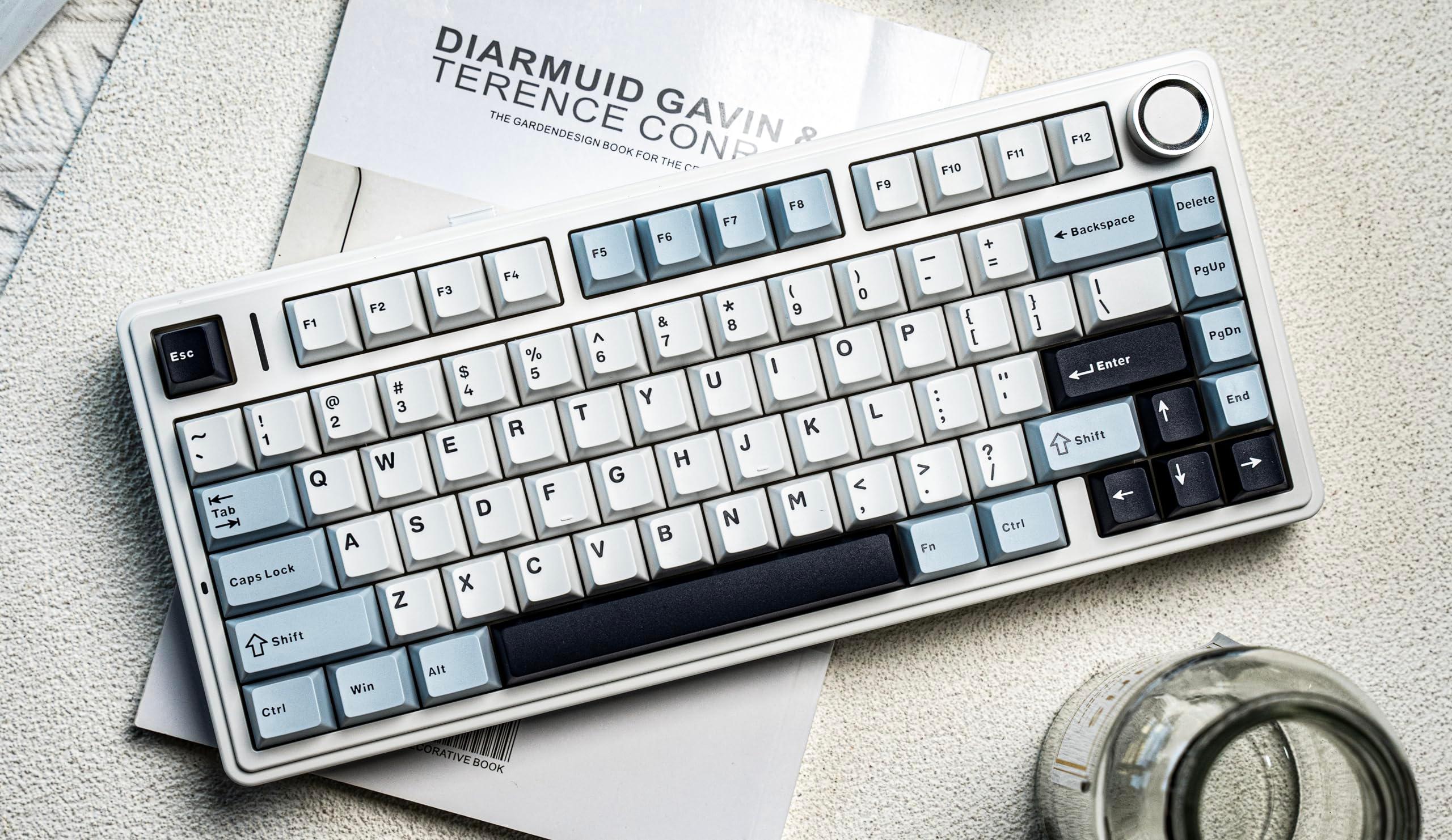 EPOMAKER x Aula F75 Gasket Mechanical Keyboard, 75% Wireless Hot Swappable Gaming Keyboard with Five-Layer Padding&Knob, Bluetooth/2.4GHz/USB-C, RGB (Light Blue, LEOBOG Reaper Switch) - Image 8