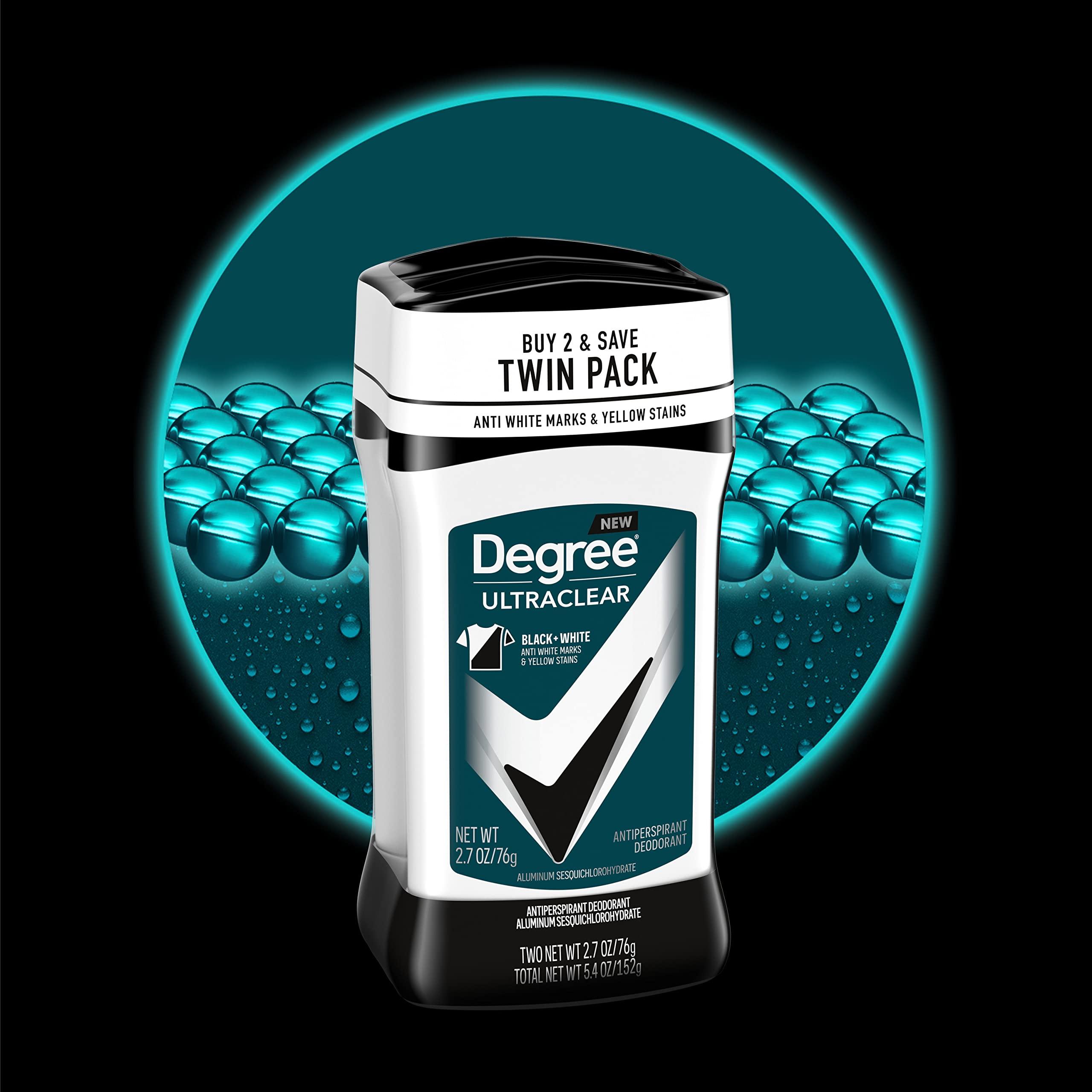 Degree Men UltraClear Antiperspirant Deodorant Black+White 2 Count 72-Hour Sweat & Odor Protection Antiperspirant For Men With MotionSense Technology 2.7 oz - Image 4