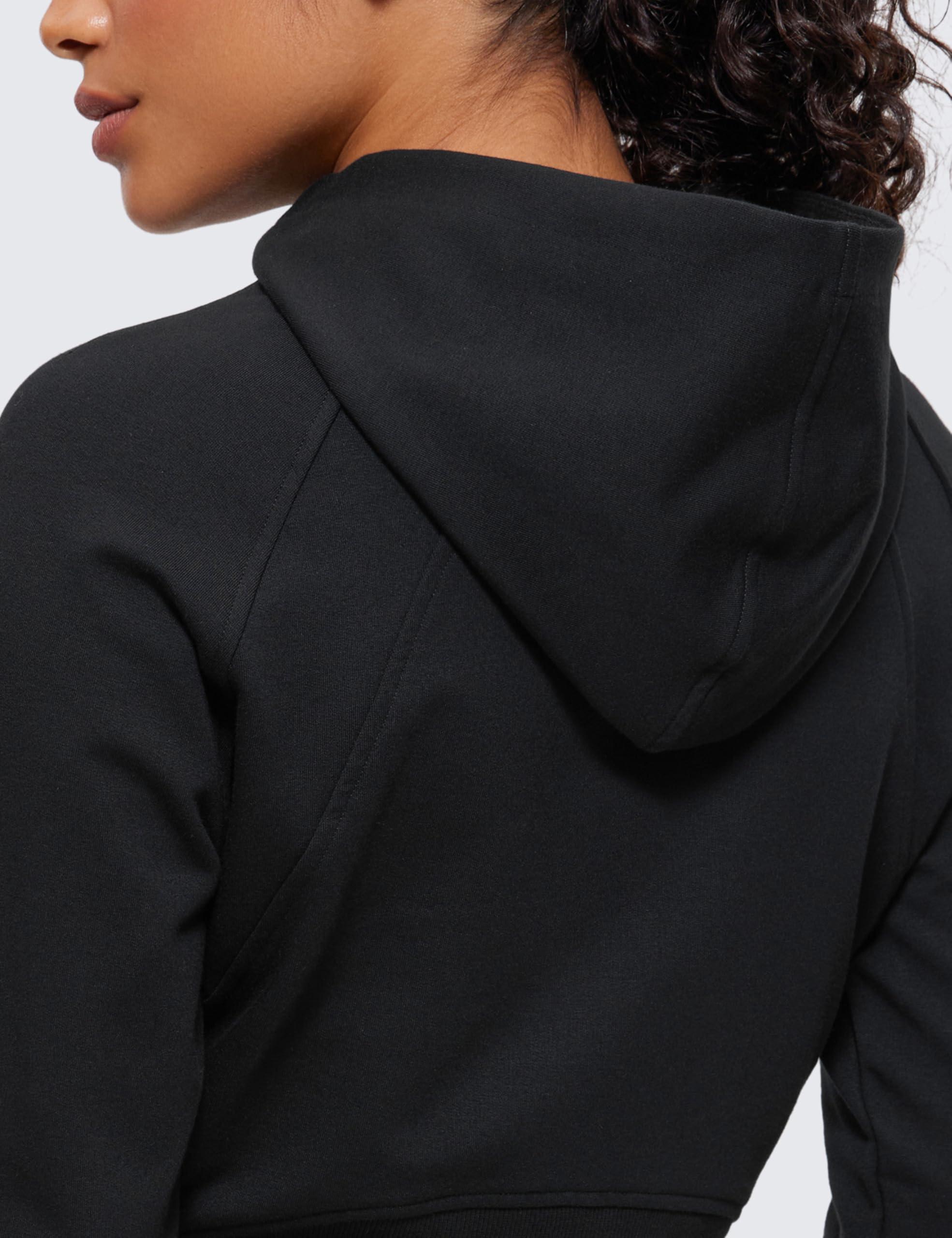 CRZ YOGA Womens Fleece Zip Up Cropped Hoodie Workout Jacket Athletic Casual Long Sleeve Sweatshirts with Thumb Holes - Image 7