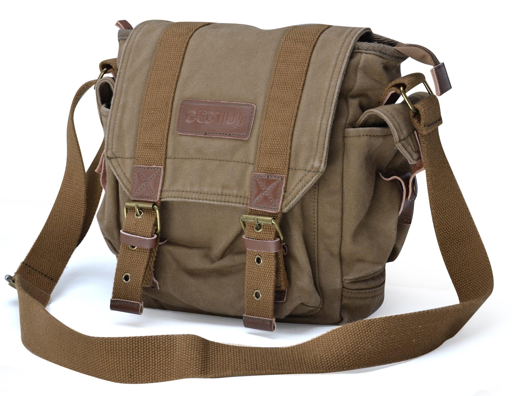 Gootium Canvas Messenger Bag - Small Vintage Shoulder Purse Crossbody Satchel - Image 2