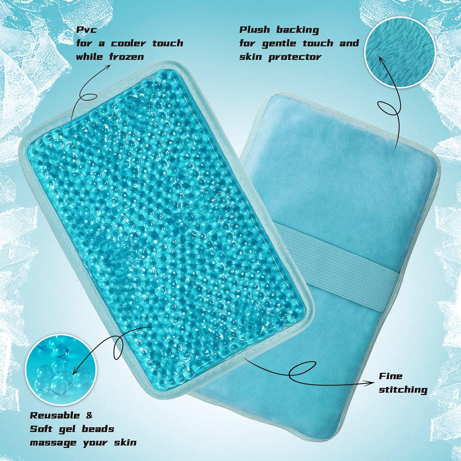 Gel Beads Ice Pack Ice Bag with Strap-1 Pack Reusable Hot & Cold Pack Compress for Knee, Shoulder, Foot, Back, Ankle, Neck, Hip, Elbow, Wisdom Tooth-7.76''x4.93''(Blue) - Image 4