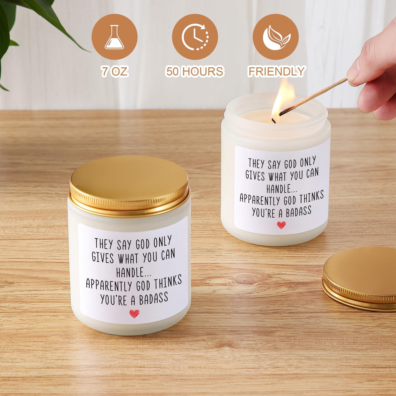 Get Well Soon Gifts for Women, Feel Better Candles Gift for Women Men After Surgery, Inspirational Gift, Sympathy, Sorry for Your Loss, Cancer Gifts - Lavender Scented Candle - Image 2