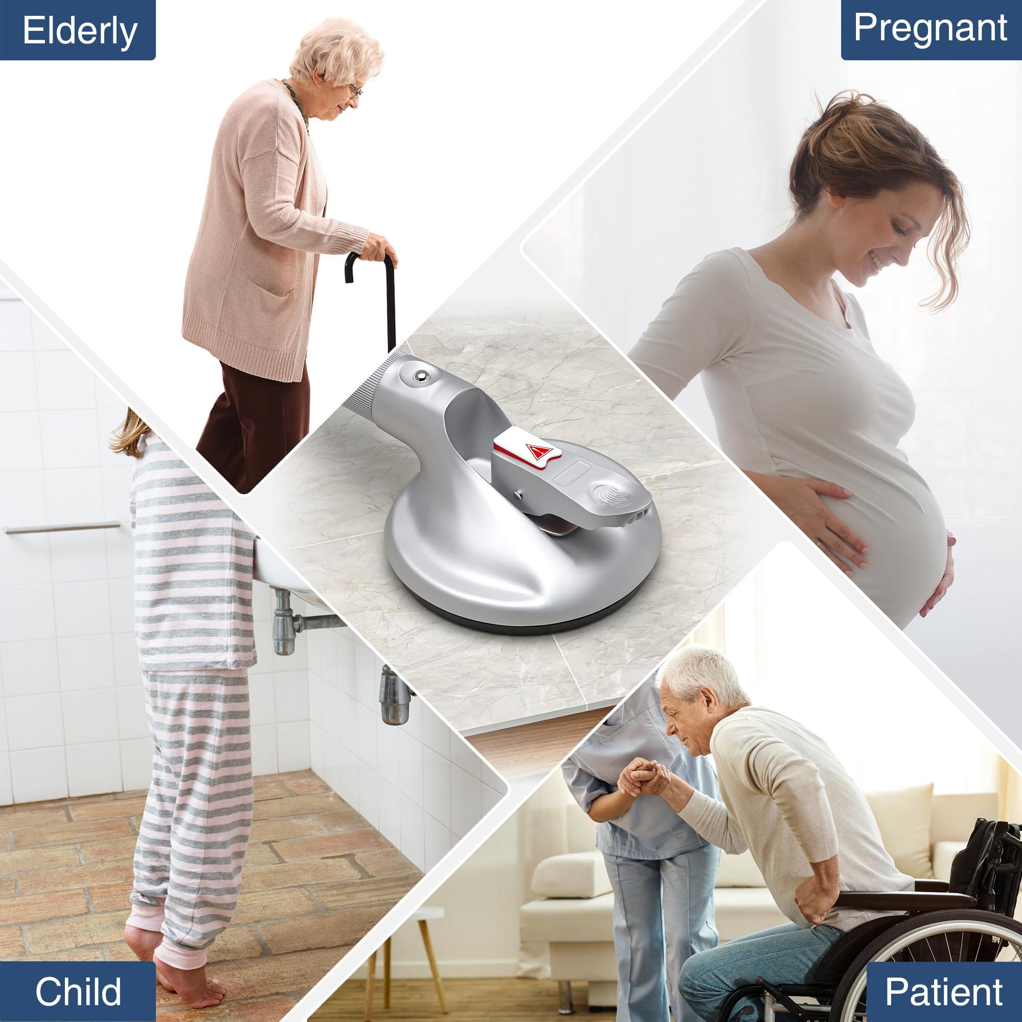 DAILYLIFE Shower Grab Bar for Bathtubs and Showers, 19 inch Heavy Duty Shower Handle with Strong Suction Cup, 300lbs Safety Shower Handrails for Seniors and Elderly, Silver - Image 9