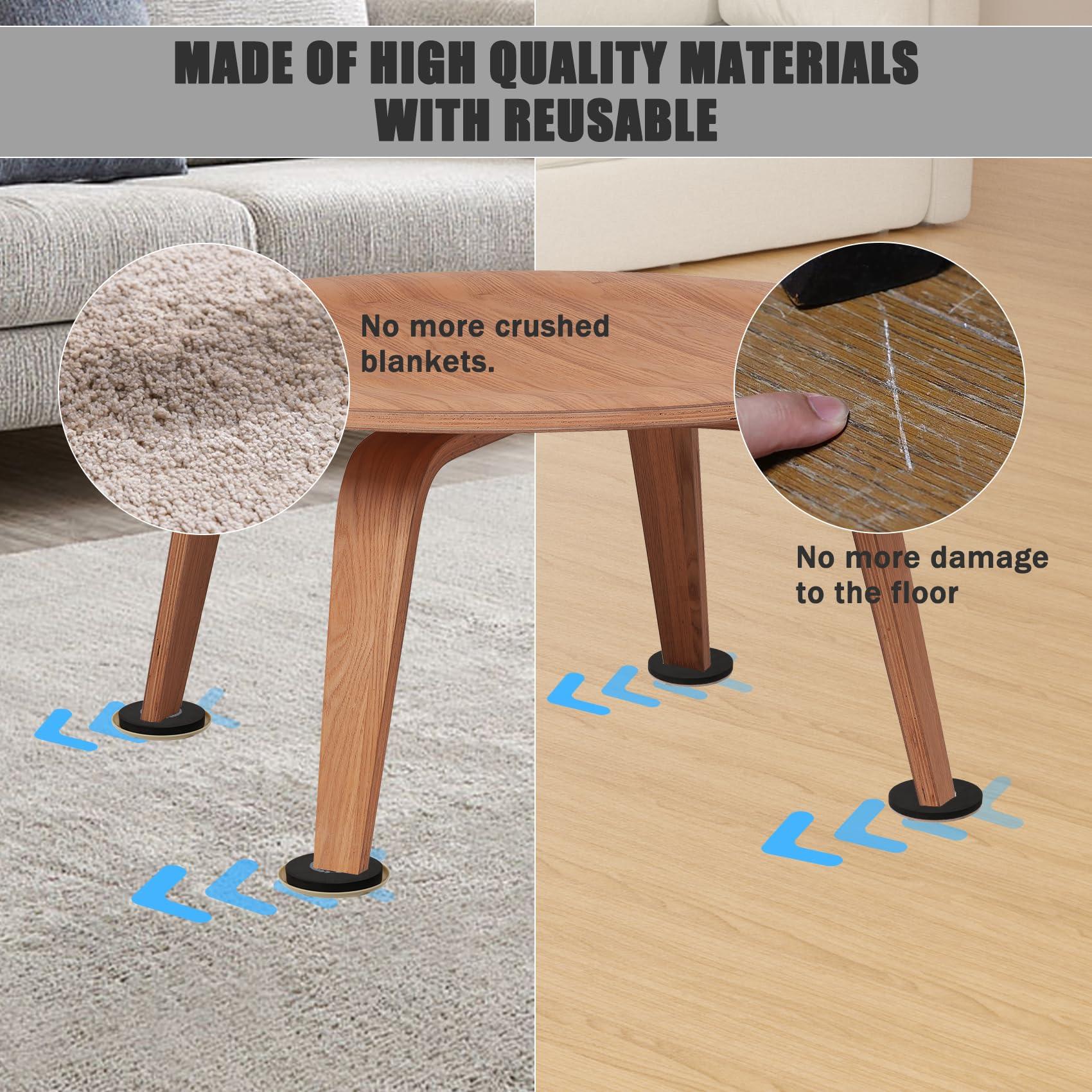 Round Furniture Moving Kit (16 Piece) for Carpeted and Hard Floor Surfaces Felt Pads Suitable for All The Furniture Sliders - Image 5