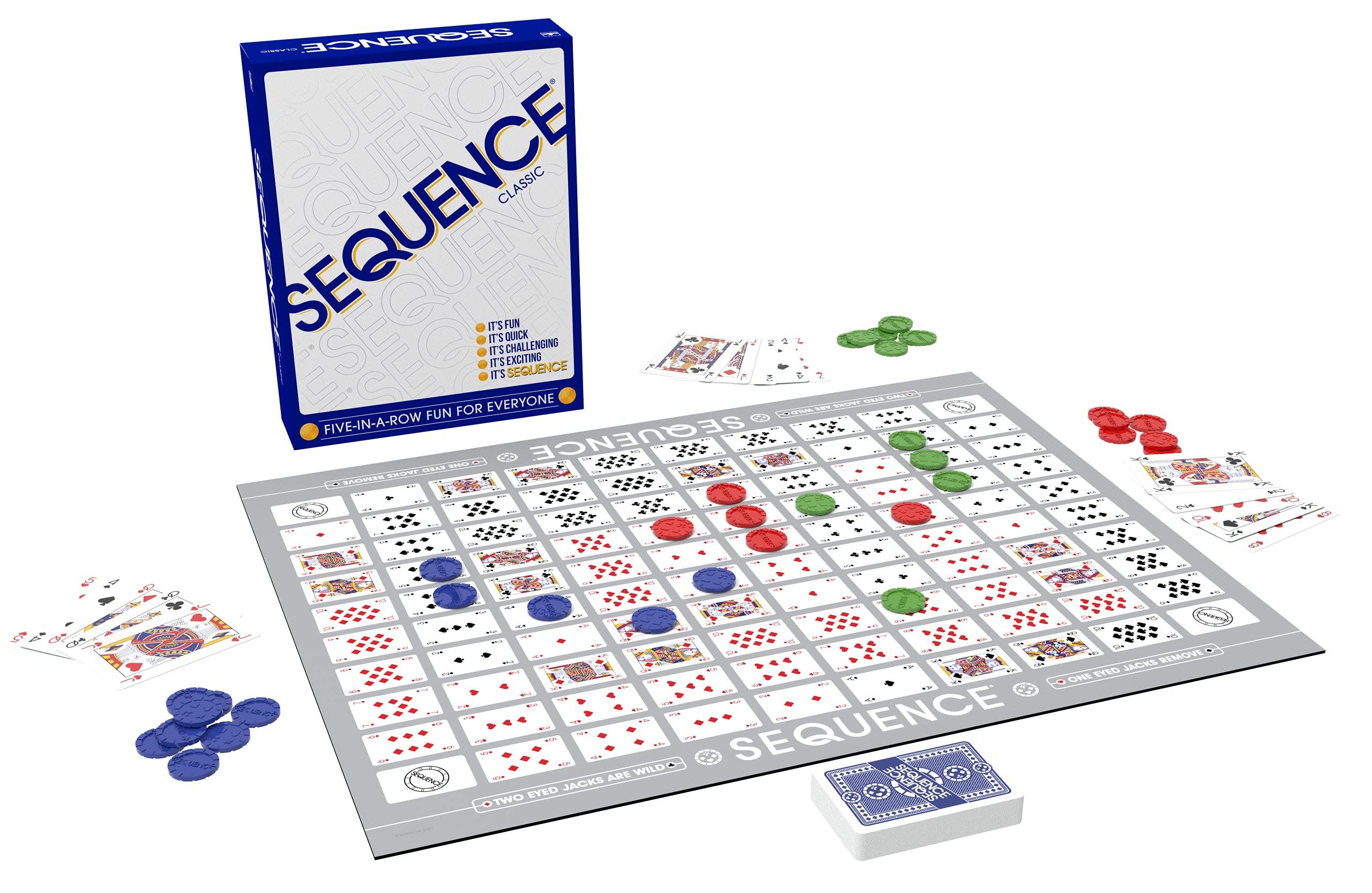 SEQUENCE- Original SEQUENCE Game with Folding Board, Cards and Chips by Jax ( Packaging may Vary ) White, 10.3" x 8.1" x 2.31" - Image 3