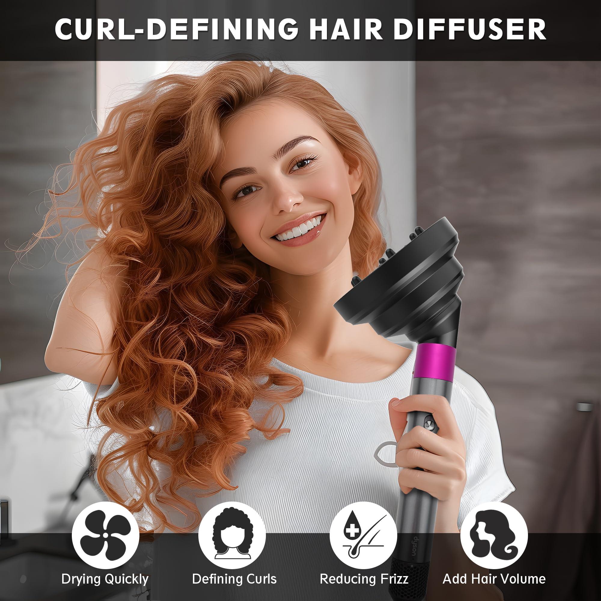 KingKam Upgraded Diffuser Attachment for Dyson Airwrap, Collapsible Foldable Hair Diffuser Nozzle for Airwrap, Converts for Dyson Airwrap to Hair Dryer, Travel and Portable - Black - Image 3