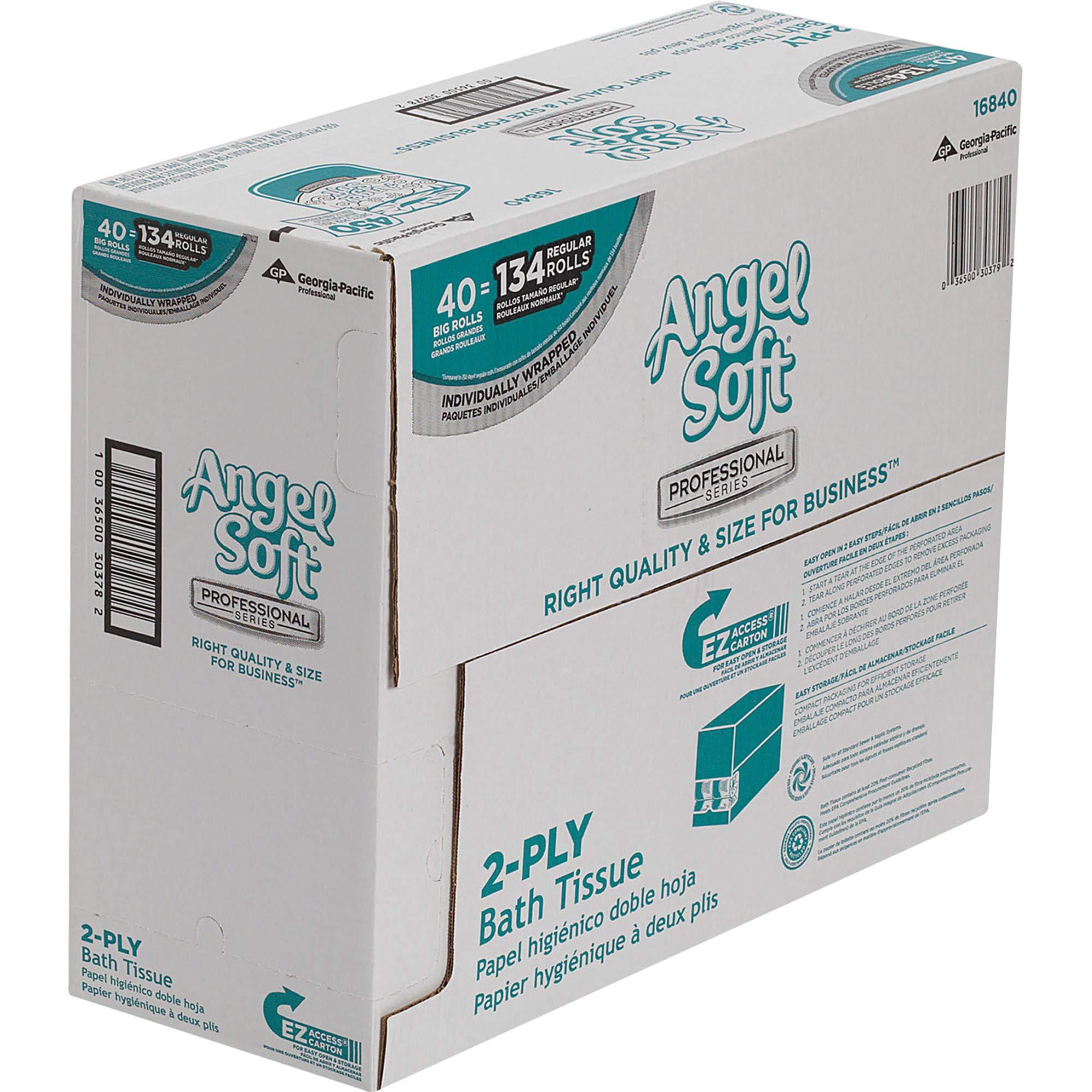 Angel Soft Professional Series Premium Embossed Toilet Paper by GP PRO Bathroom Tissue, 450 Count (Pack of 40), White - Image 6