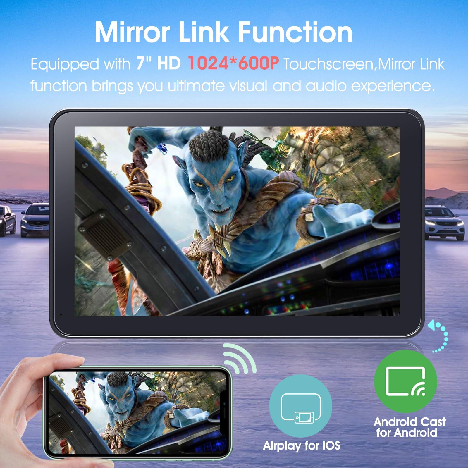 Eleacc Portable Wireless Carplay Car Stereo, 7" HD Touchscreen for Car with Apple CarPlay & Android Auto with Mirror Link/Backup Camera/Siri/Bluetooth/Navigation/AUX for All Vehicles - Image 4