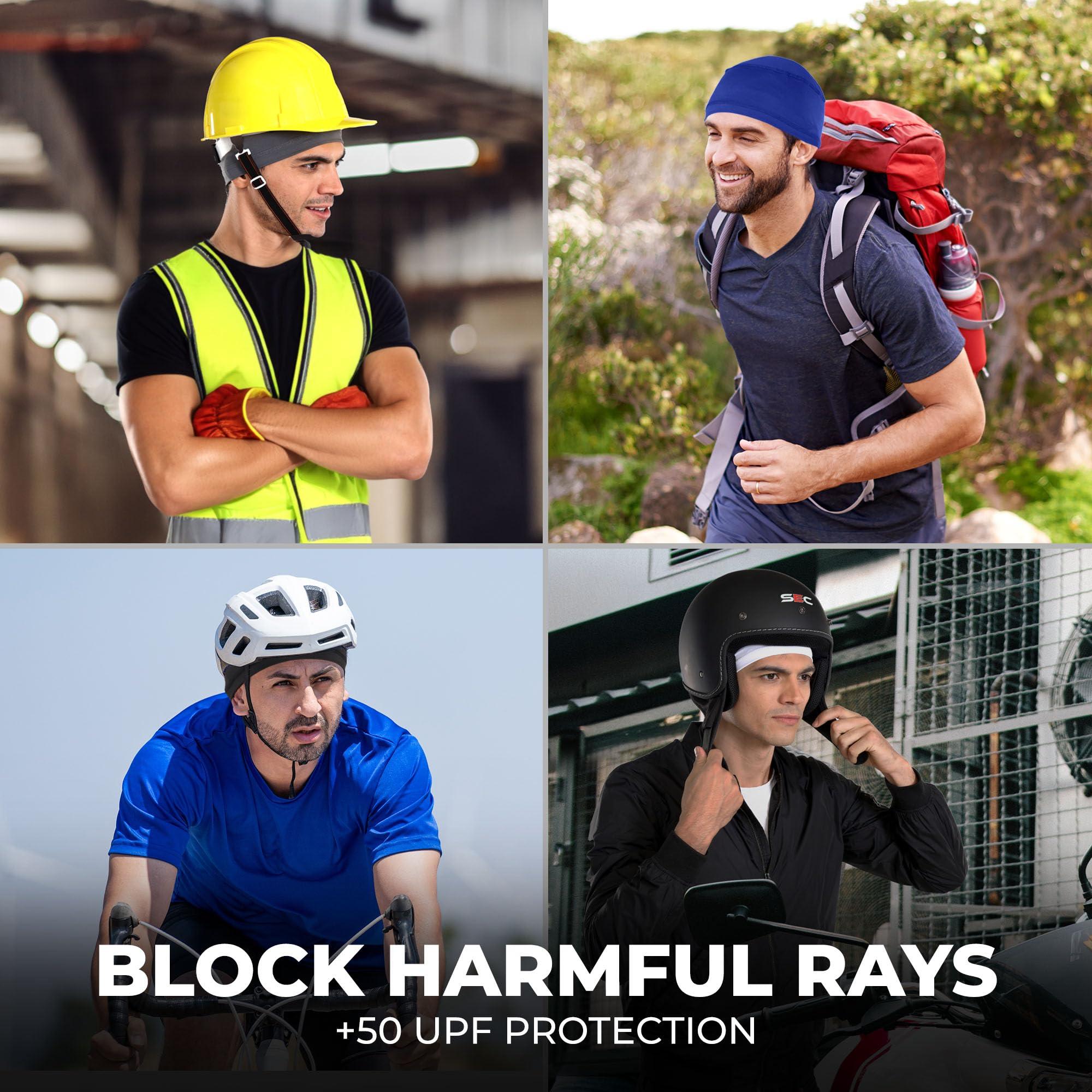 Cooling Skull Cap for Men - Hard Hat Liner, Cycling Cap, Head Caps for Men, Helmet Liner for Motorcycle - Image 6