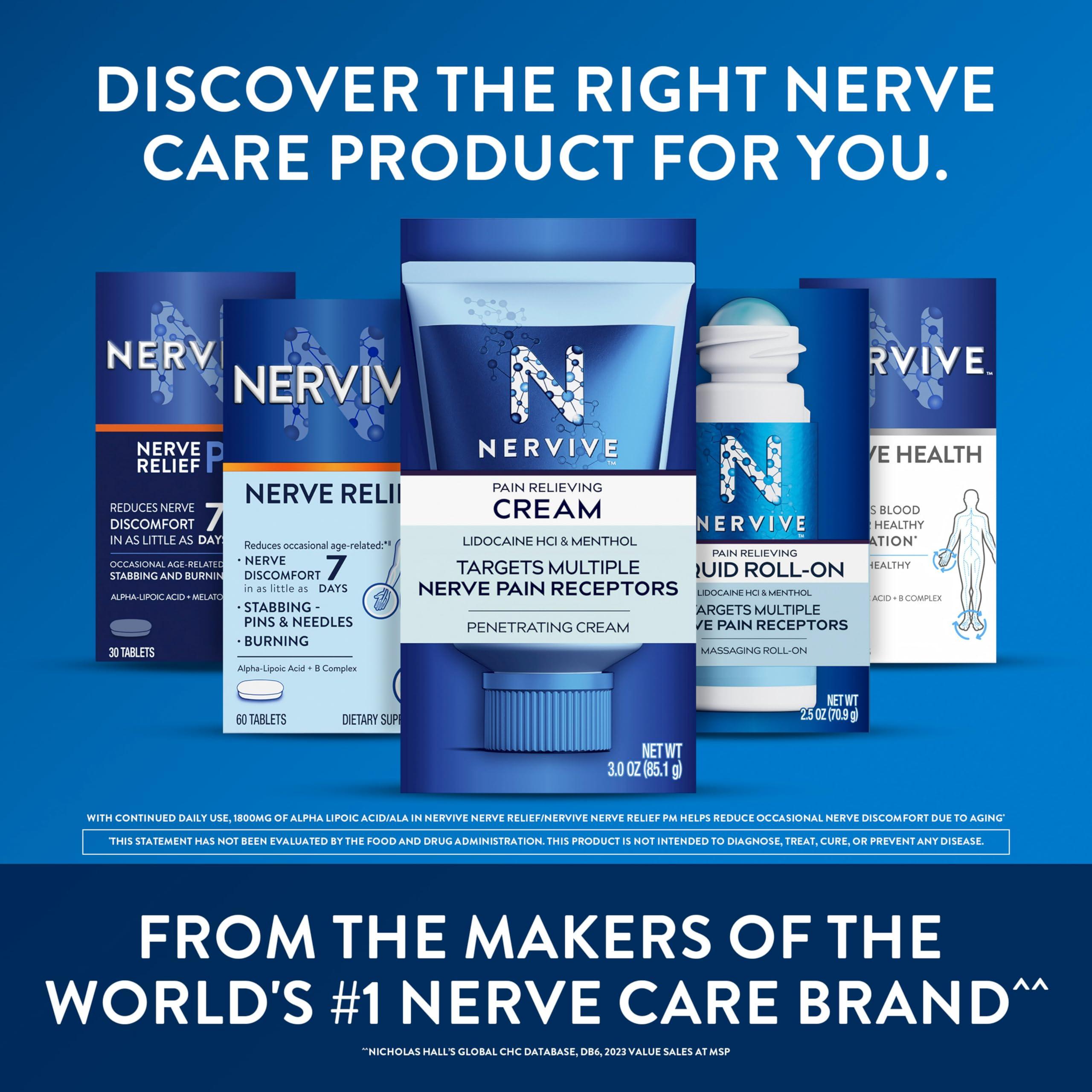 Nervive Pain Relieving Cream, Max Strength Non-Greasy Topical Pain Reliever with Lidocaine and Menthol for Toes, Feet, Fingers, Hands, Legs & Arms, 3.0oz - Image 6