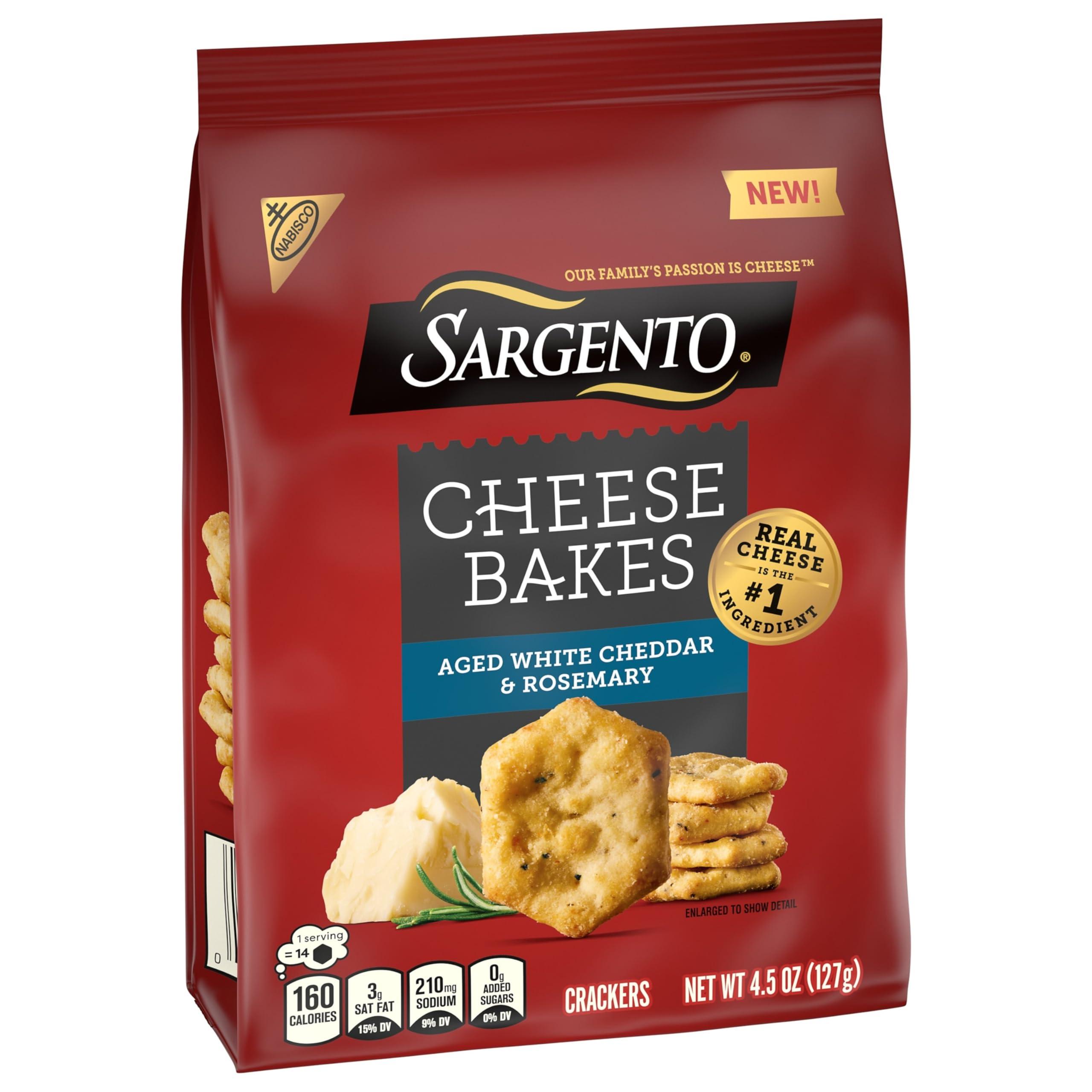 Sargento® Cheese Bakes Crackers Variety Pack, Aged White Cheddar and Rosemary and Pepper Jack, Cheese Crackers, Lunch Snacks, Bulk Snacks, 3 Bags - Image 11
