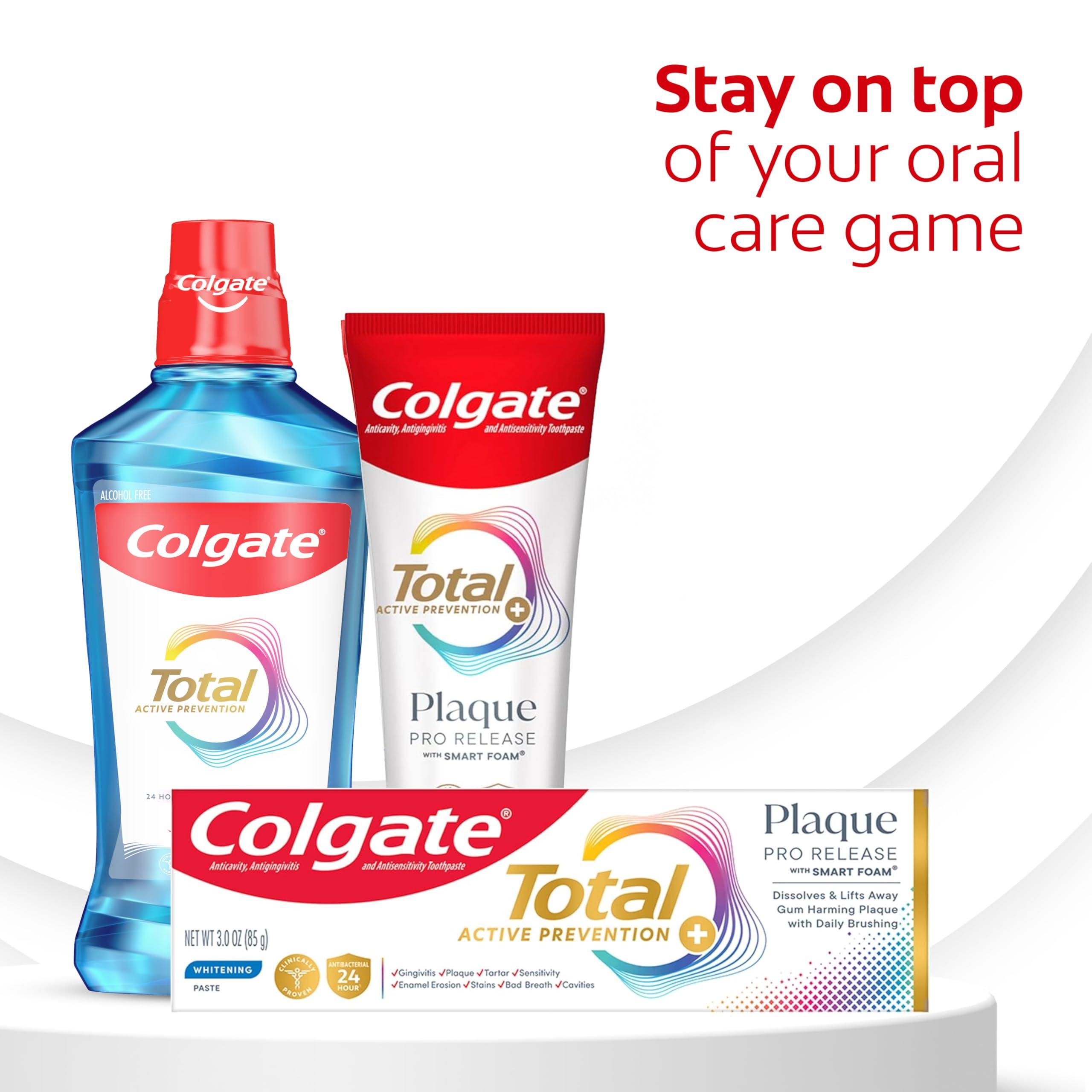 Colgate Total Plaque Pro Release Whitening Toothpaste Pack, Whitening Fluoride Toothpaste, Fights Plaque, Bad Breath, Tartar Buildup, and Helps Protect Teeth from Sensitivity, 2 Pack, 3.0 oz - Image 9