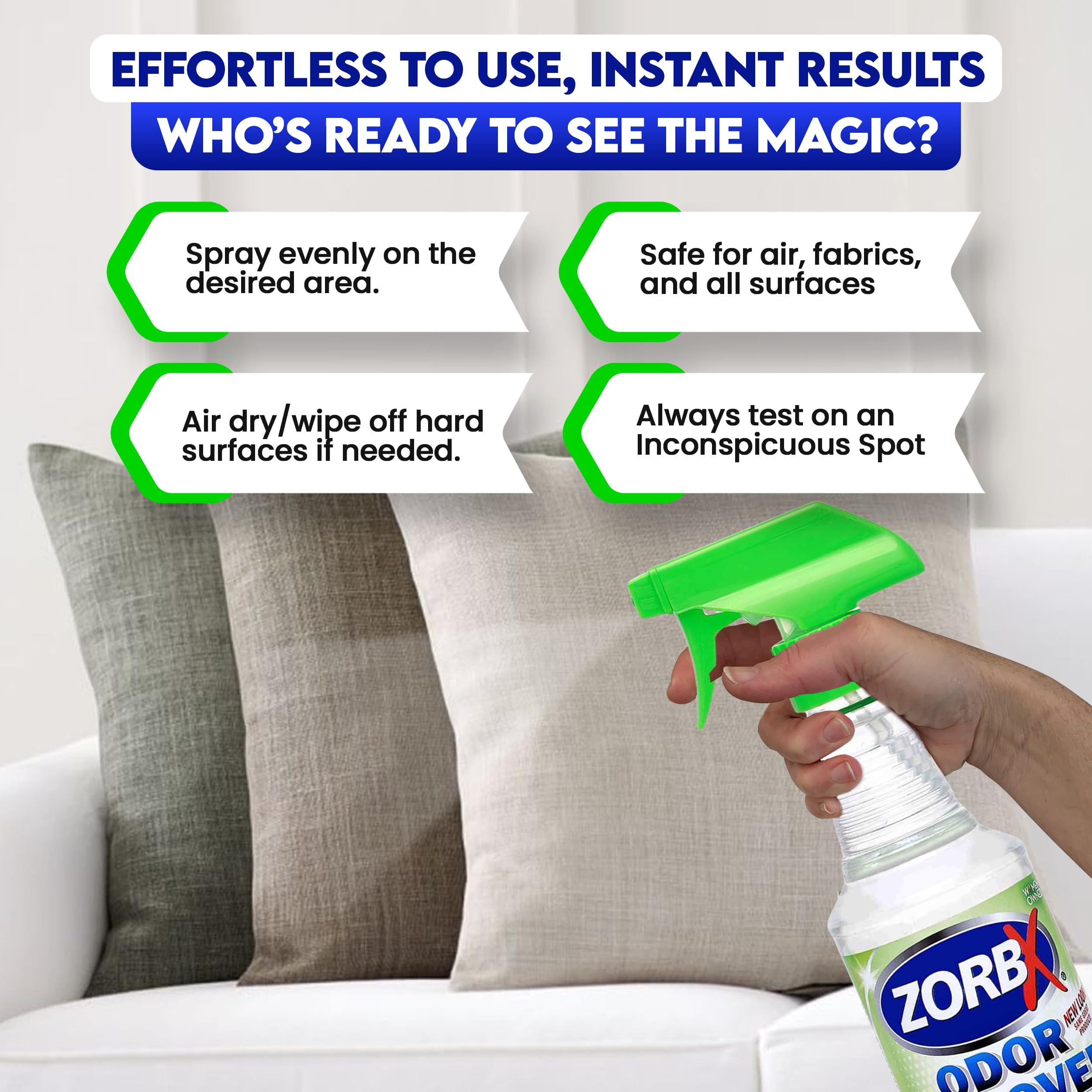 ZORBX Unscented Odor Eliminator for Strong Odor 16 Fl Oz - Used in Hospitals & Healthcare Facilities - Advanced Trusted Formula, Fast-Acting Odor Remover Spray for Dog, Cat, House & Carpet - Image 2