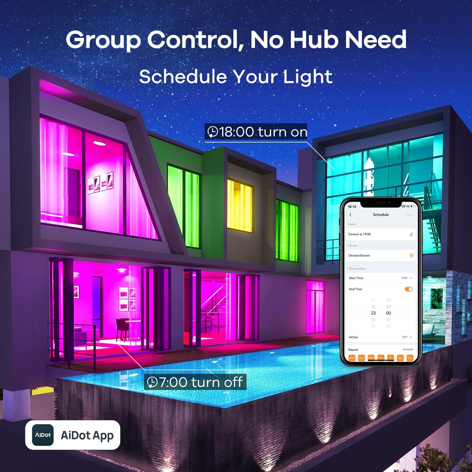 Linkind Smart Light Bulbs, Smart Bulb That Work with Alexa & Google Home, LED Light Bulbs Color Changing, 104 Preset Scene, Music Sync, A19 E26 2.4GHz RGBTW WiFi Bluetooth Light Bulb 60W, 800LM, 4Pack - Image 5