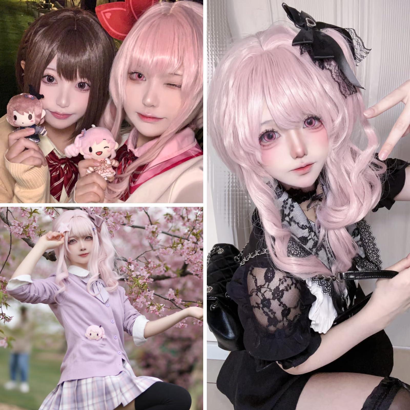 Pink Ponytail Wig for Mizuki Akiyama Cosplay Wig Costume Girls Women Anime PJSK Long Ponytails Wigs for Halloween Christmas with Cap (Pink) - Image 2