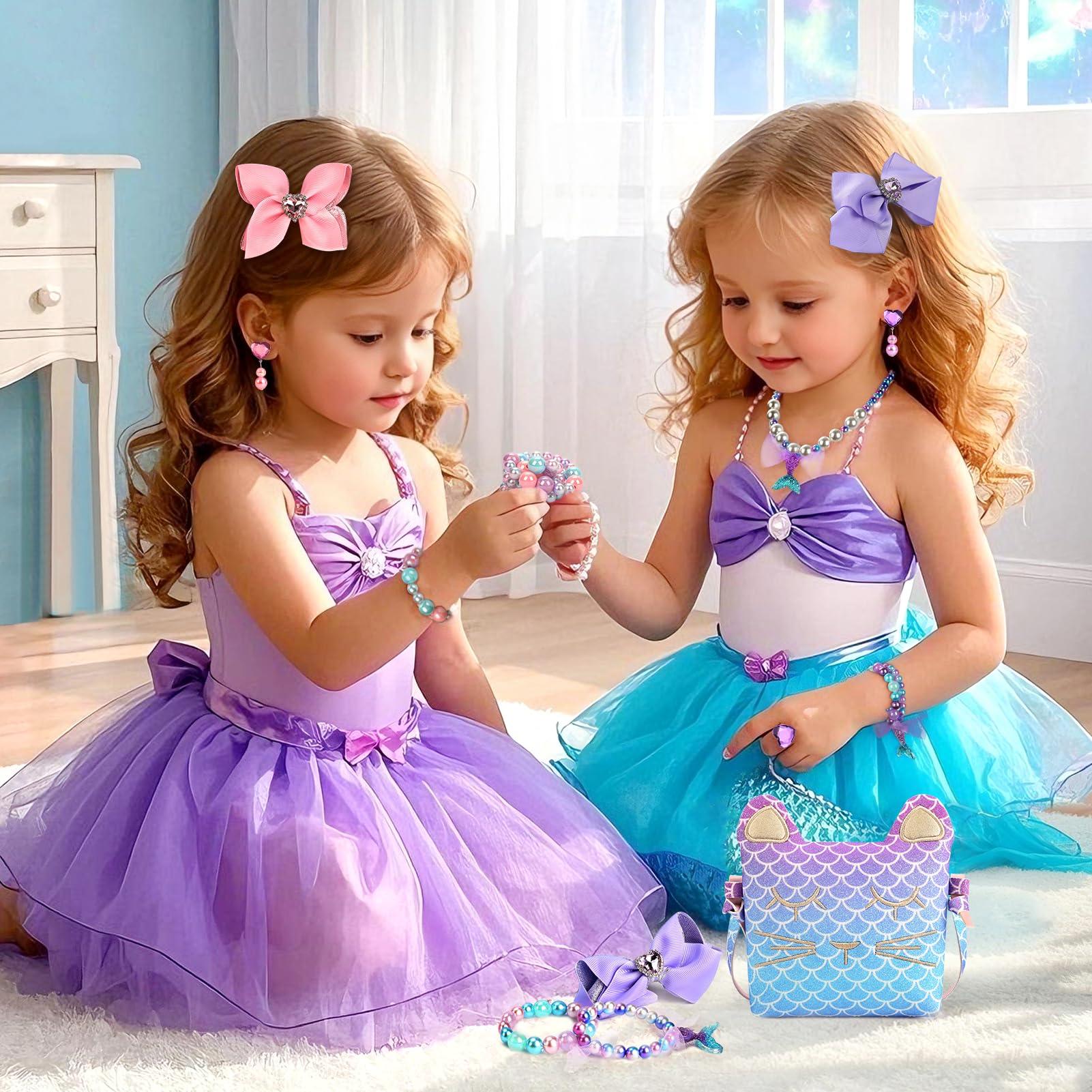 mibasies Purse for Little Girls Dress Up Jewelry Pretend Play Kids Accessories Mermaid Gifts - Image 5