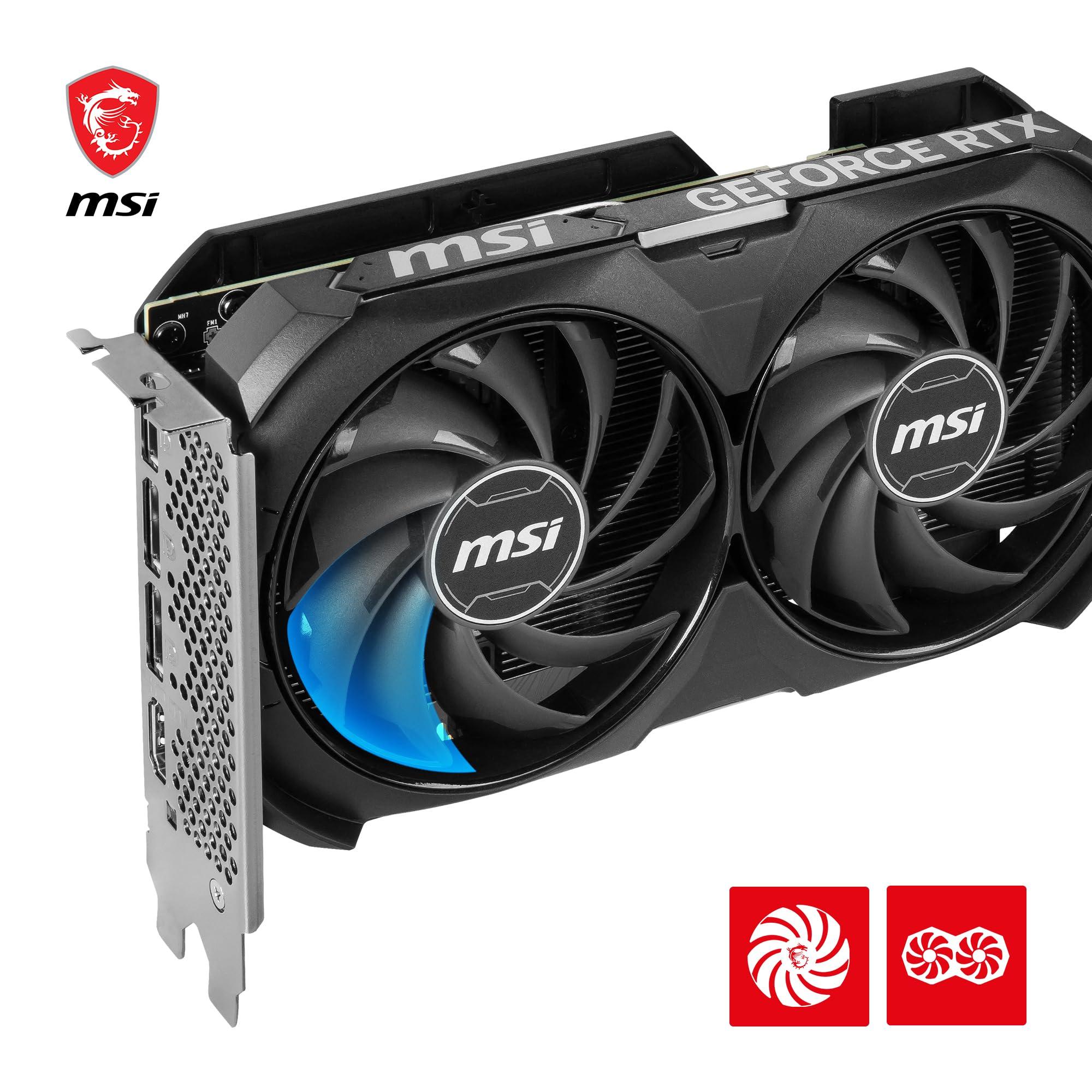 MSI GeForce RTX 4060 Ti Ventus 2X Black 8G OC Graphics Card -NVIDIA RTX 4060 Ti, 8GB GDDR6 Memory, 18Gbps, PCIe 4.0, DLSS3 - Image 4