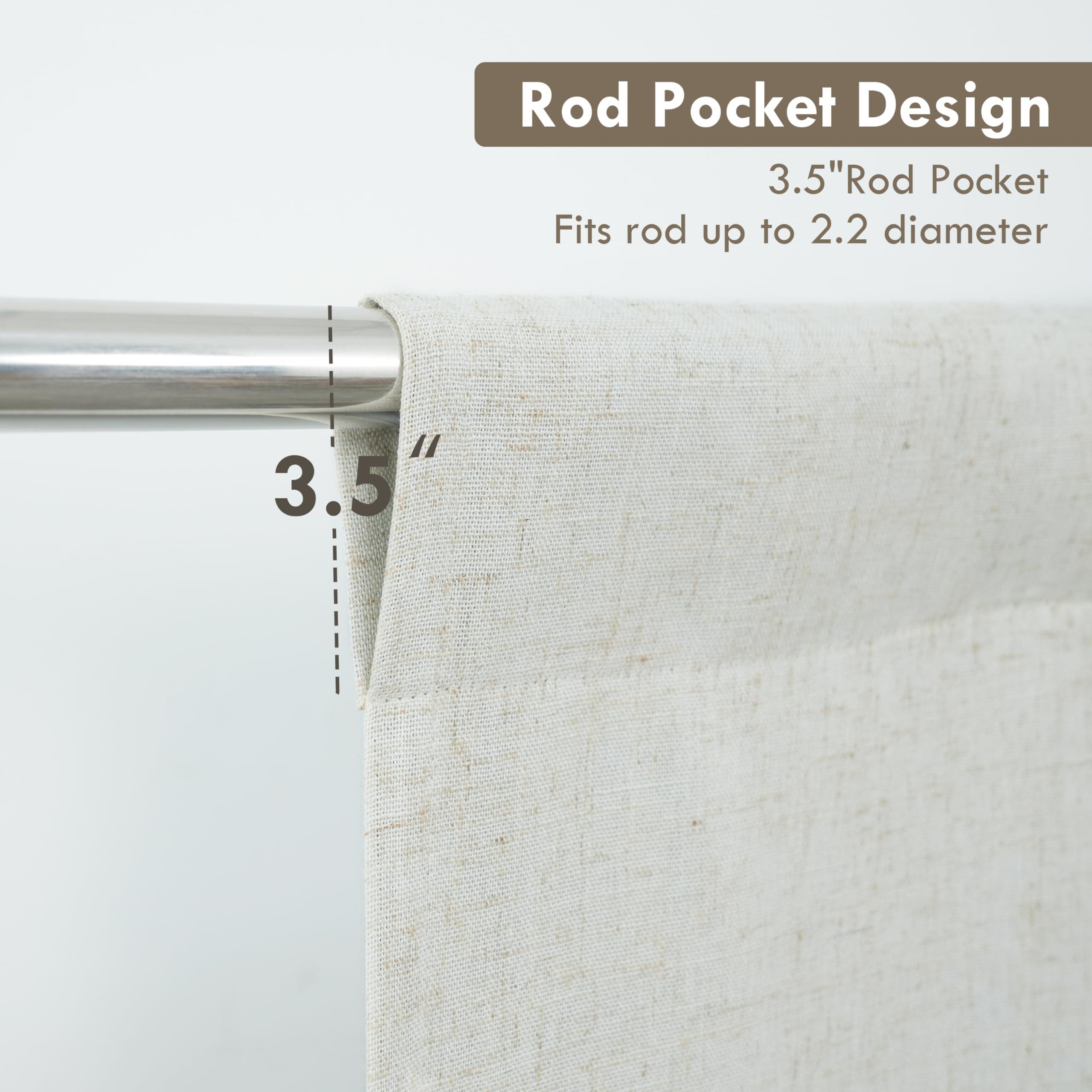DriftAway Double Layer Linen Blackout Tie Up Curtains Thermal Insulated Fully Lined Balloon Roman Shade Bathroom Window Adjustable Rod Pocket for Small Window 25 Inch by 47 Inch Light Linen - Image 4