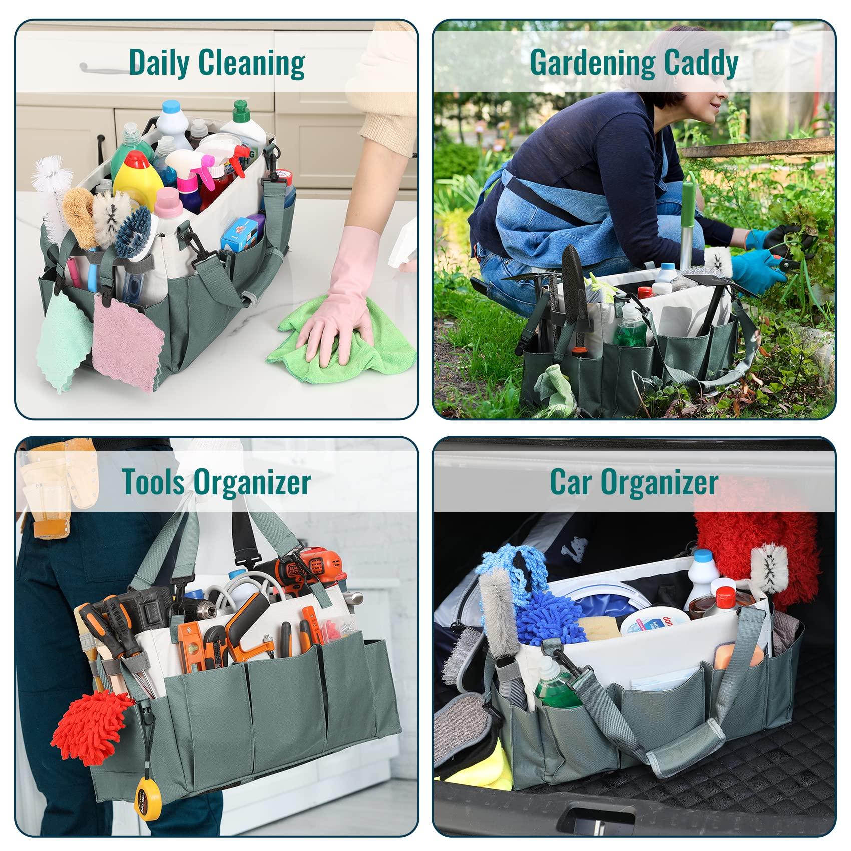 LANDNEOO Cleaning Caddy Organizer with Handle, Wearable Bag for Supplies, Tote Shoulder and Waist Straps, Under Sink Tool Multiple Compartments (Large) (QJB-BLS) - Image 7
