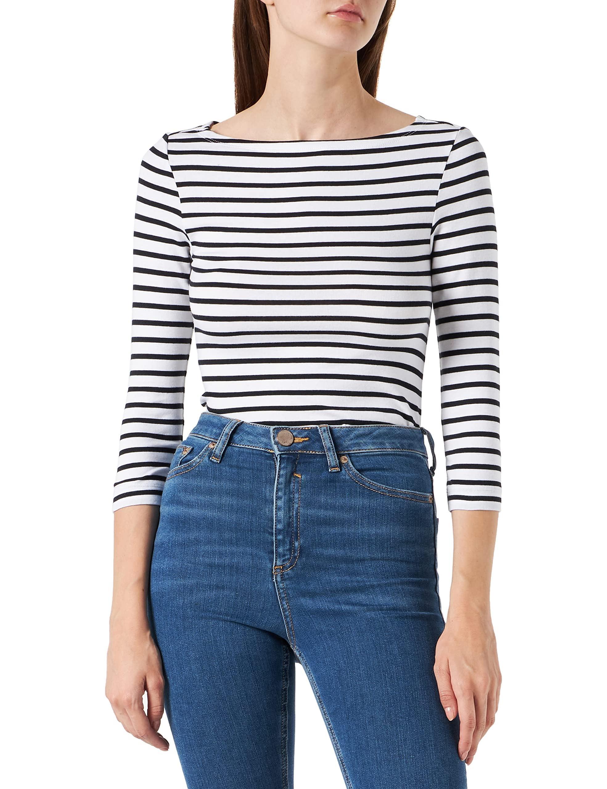 Amazon Essentials Women's Slim-Fit 3/4 Sleeve Boat Neck T-Shirt