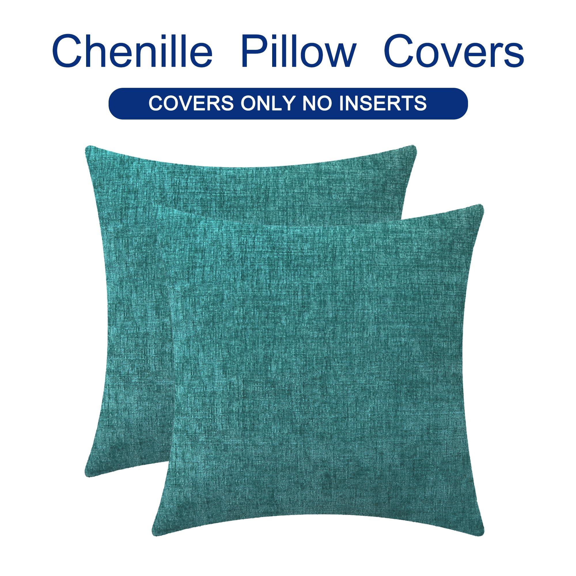 CaliTime Throw Pillow Covers Decorative 18 X 18 Inches Pack of 2 Cozy Chenille Cushion Cases for Couch Sofa Bed Living Room Home Teal - Image 6