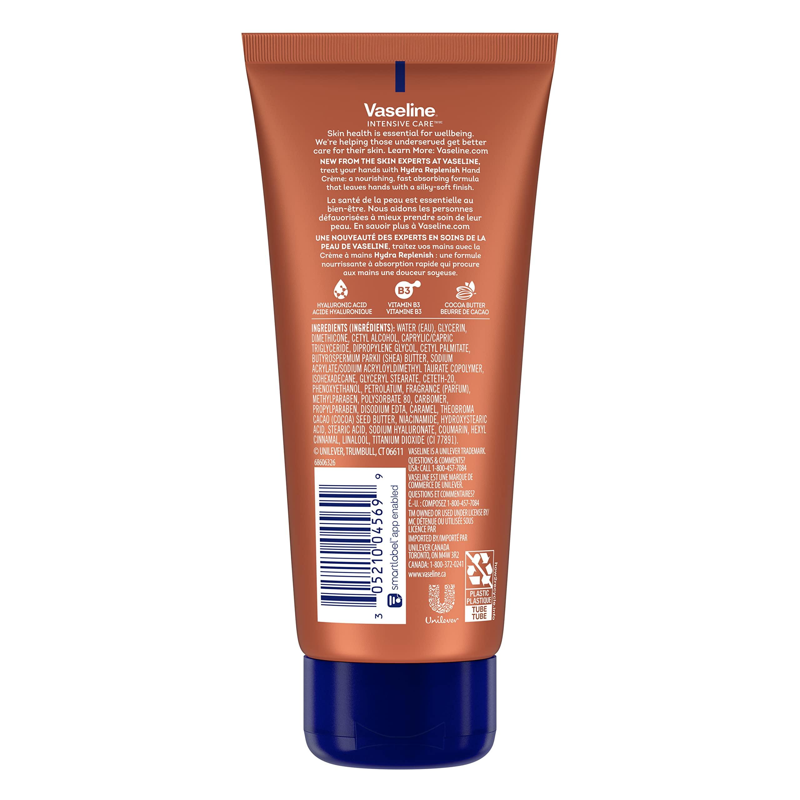 Vaseline Intensive Care Hand Crème Moisturizer for Dry Hands Hydra Replenish Made with hyaluronic acid, vitamin B3, and cocoa butter 3.4 oz 6 Count - Image 2