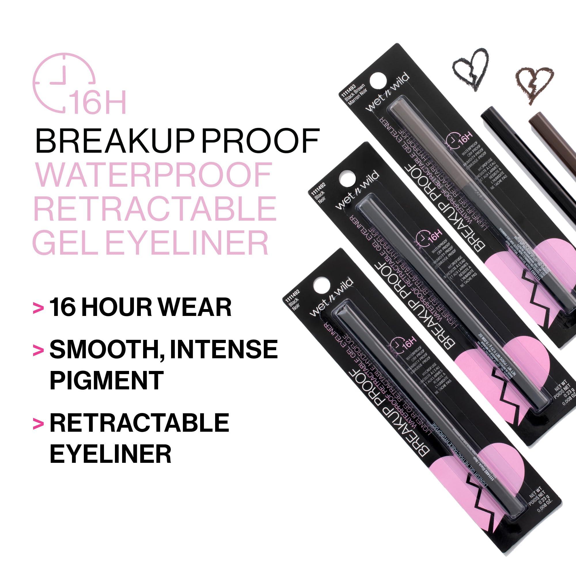 wet n wild Mega Last Breakup Proof Retractable Eyeliner - Waterproof 16-Hour Long-Lasting Wear, Cruelty-Free & Vegan - Blackest Black - Image 3