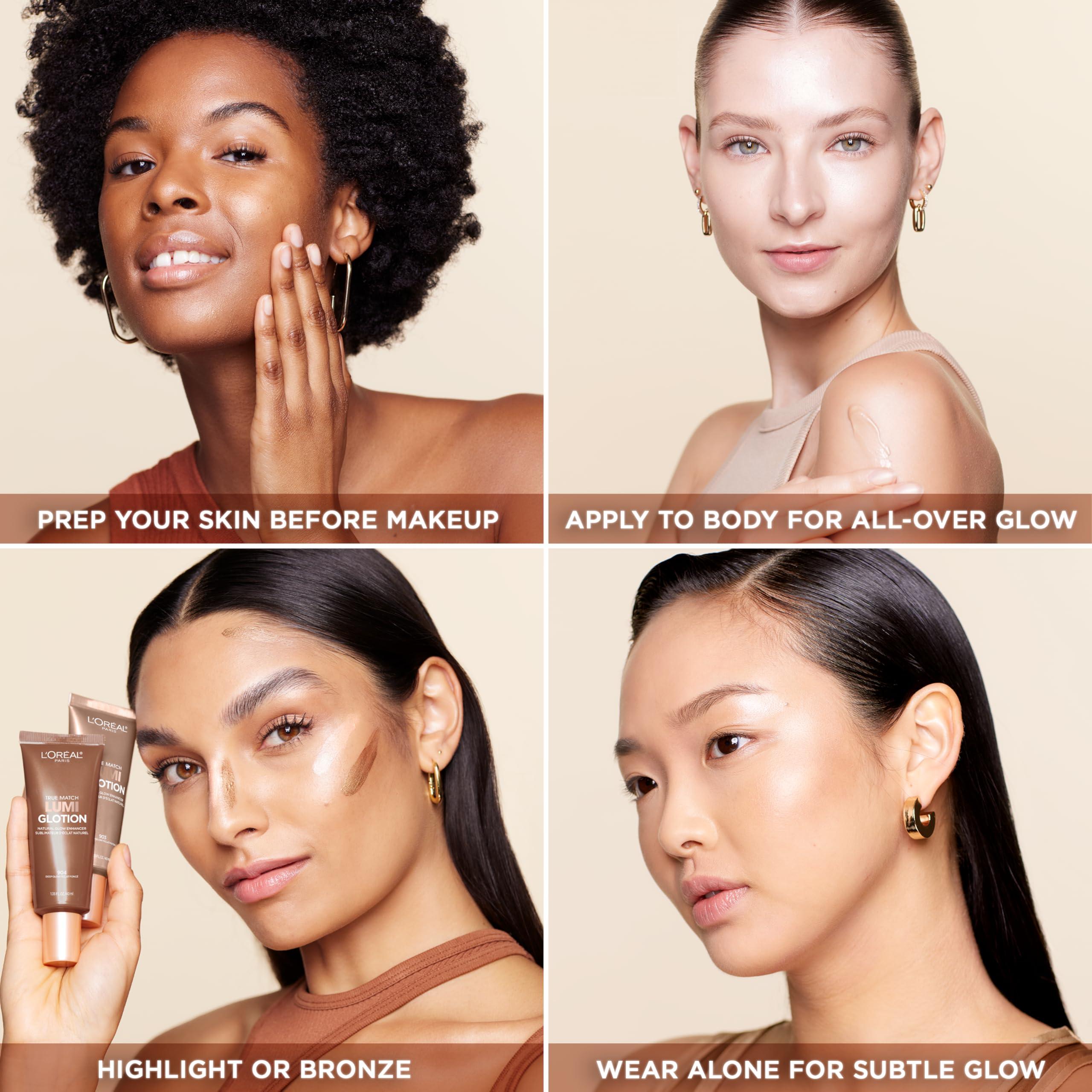 L'Oreal Paris Makeup True Match Lumi Glotion, Natural Glow Enhancer, Illuminator Highlighter, Bronzing Drops For a Sun-Kissed Glow, 901 Fair - Image 9