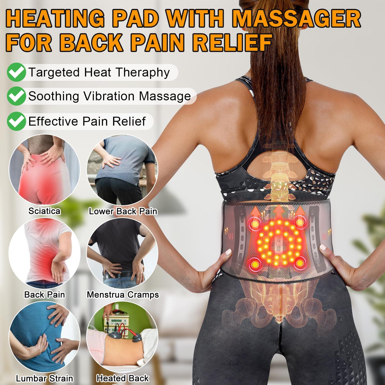 Gelpacks Direct Cordless Heating Pad for Back Pain Relief, Lumbar Massaager with Heat, Heated Back Belt Abdomen Warmer Lumbar Support, Rechargeable Heating Massage - Image 2