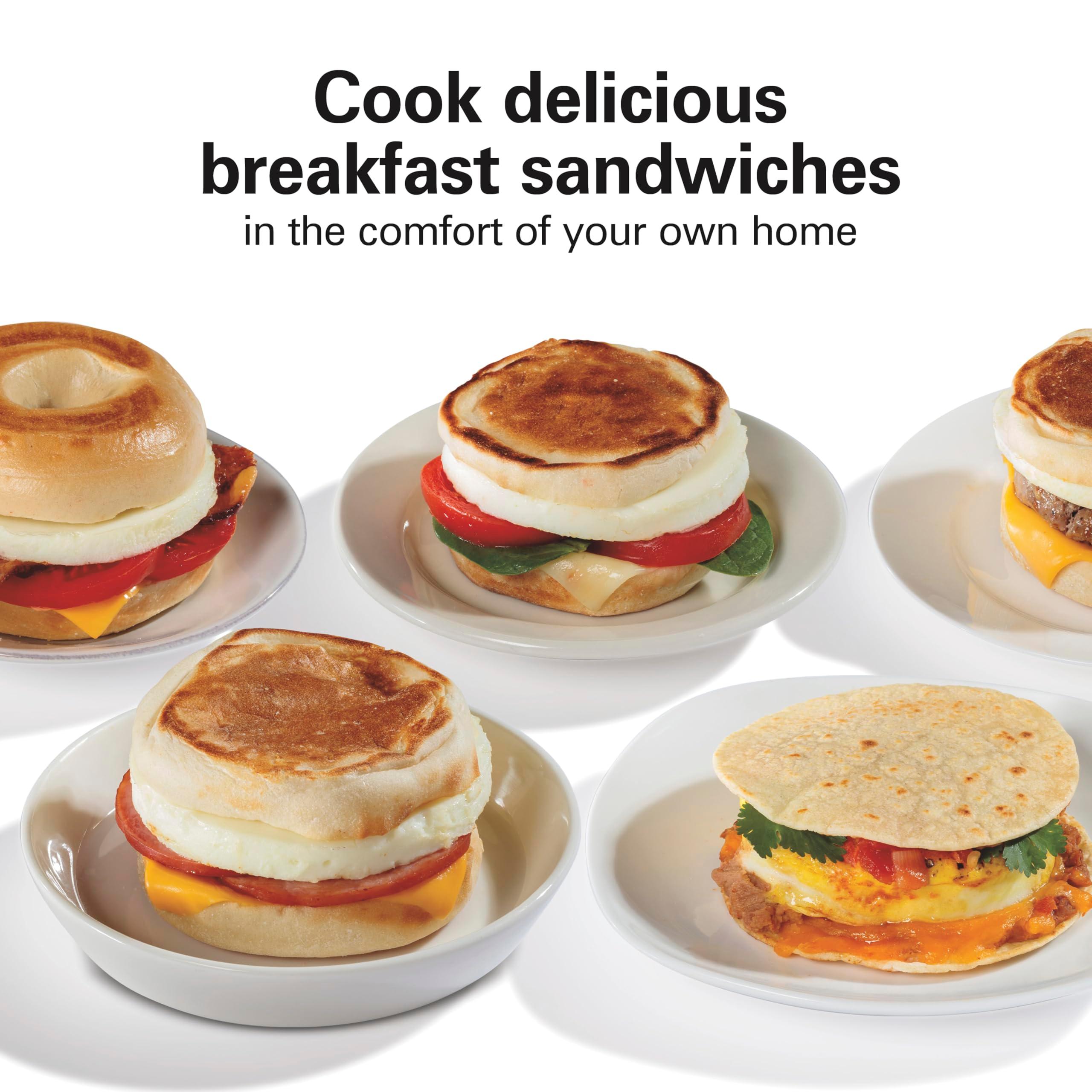 Hamilton Beach Dual Breakfast Sandwich Maker with Timer, Silver (25490A) - Image 5