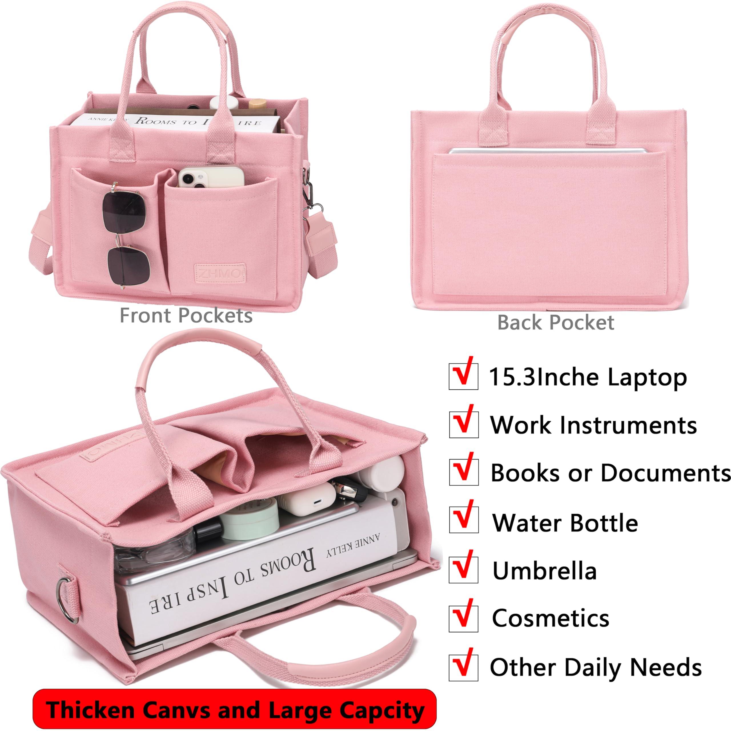 Tote Bag for Women With Compartments,Large Canvas Tote Women's Purse Crossbody Bags Work Laptop Book Bag Satchels Handbags - Image 2