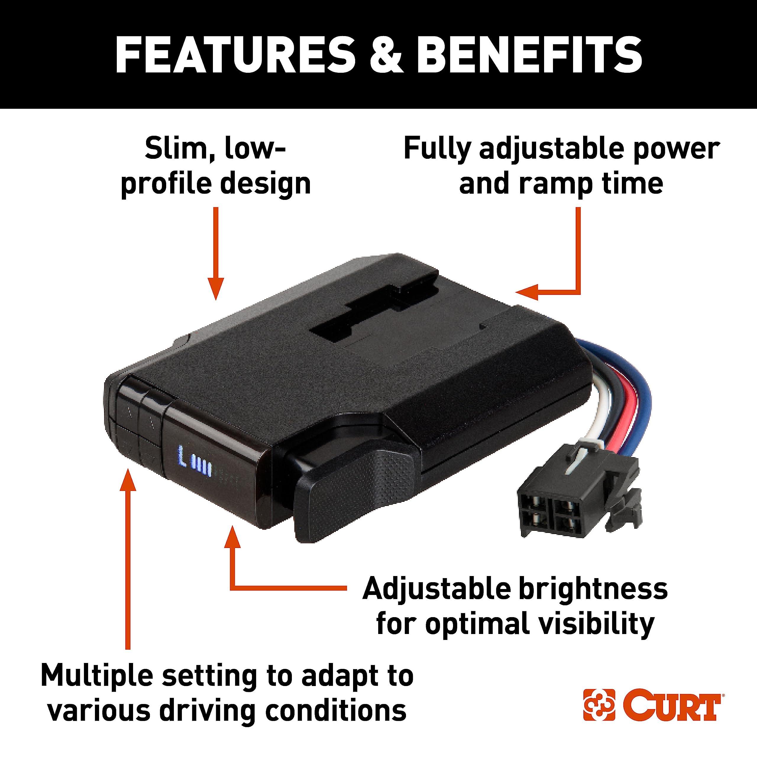 CURT 51116 Venturer Next Electric Trailer Brake Controller, Time-Delay, Fully Adjustable, Low Profile, 1-3 Axles, Plug-and-Play - Image 3
