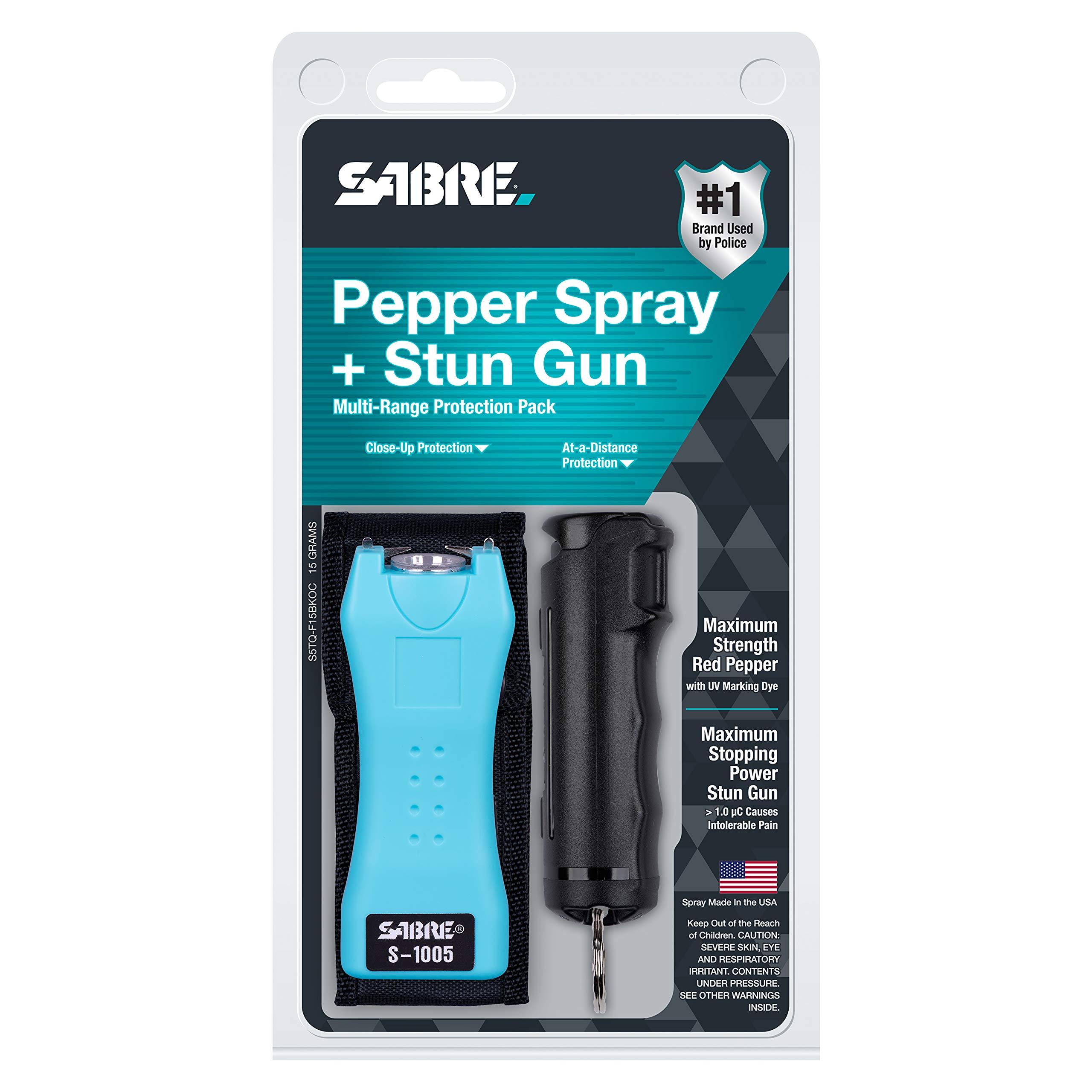 SABRE Pepper Spray & 2-in-1 Stun Gun with Flashlight, Self Defense Kit, Fast Flip Top Safety, Finger Grip for Better & Faster Aim, Painful 1.60 µC Charge, 120 Lumen LED Light, Rechargeable, 0.54 fl oz - Image 9